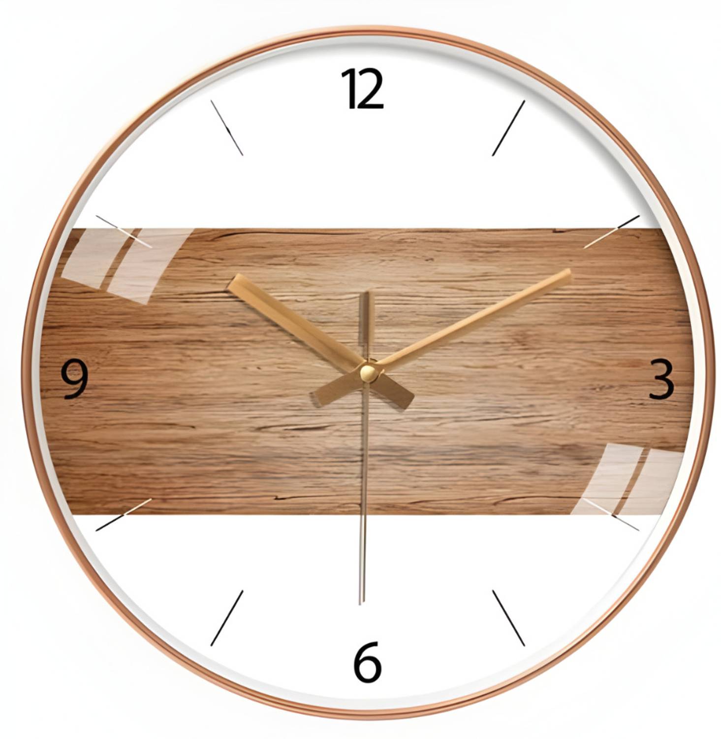 GINOYABROTHERS Analog 30 cm X 30 cm Wall Clock (Beige, White, Wit