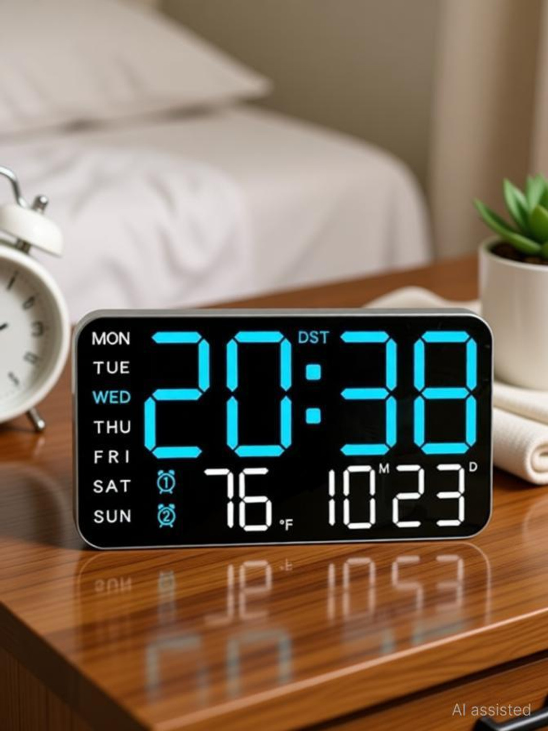 Image of Zeinwap Digital 11 cm X 21.5 cm Wall Clock
