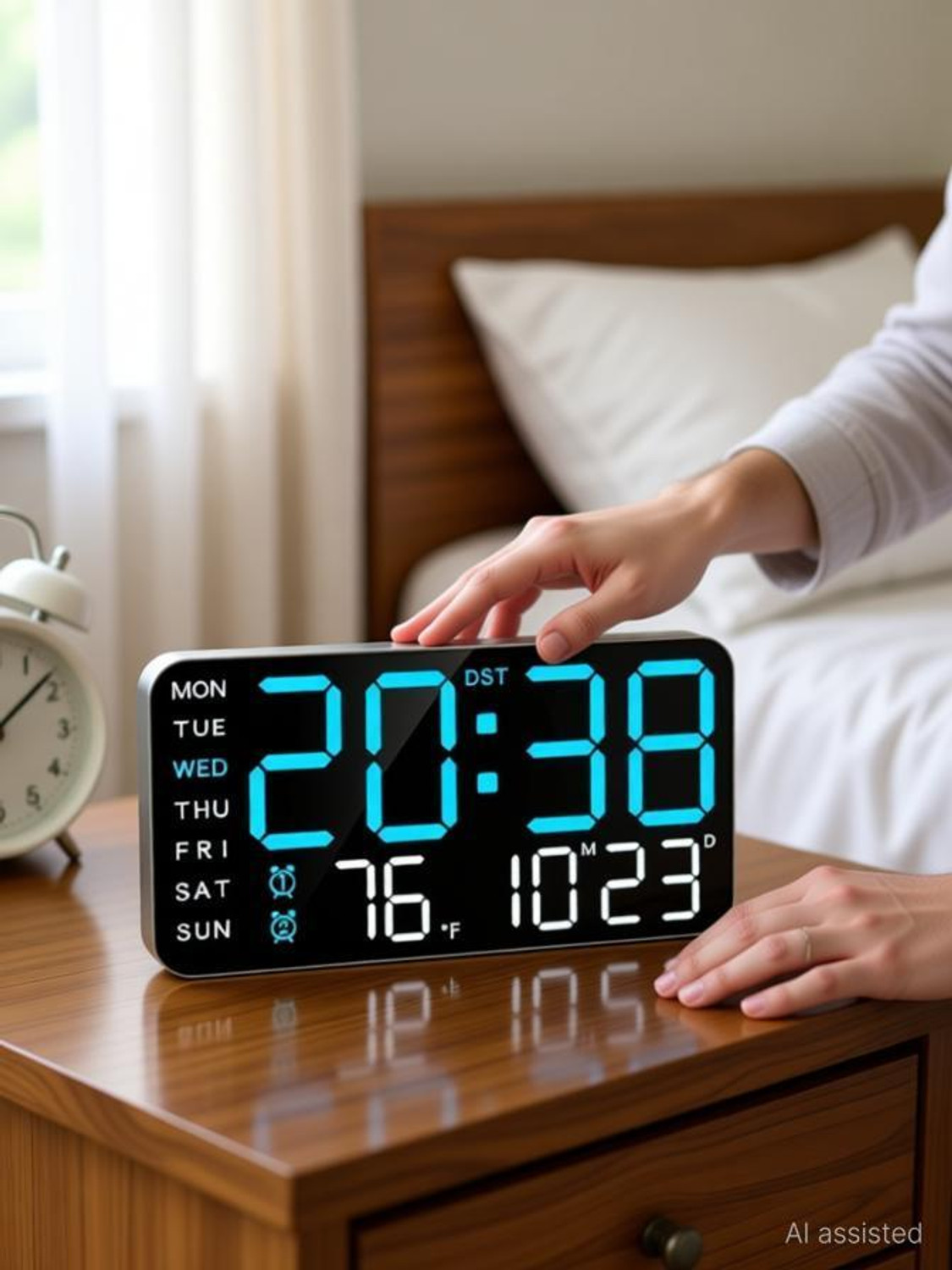 Image of Zeinwap Digital 11 cm X 21.5 cm Wall Clock
