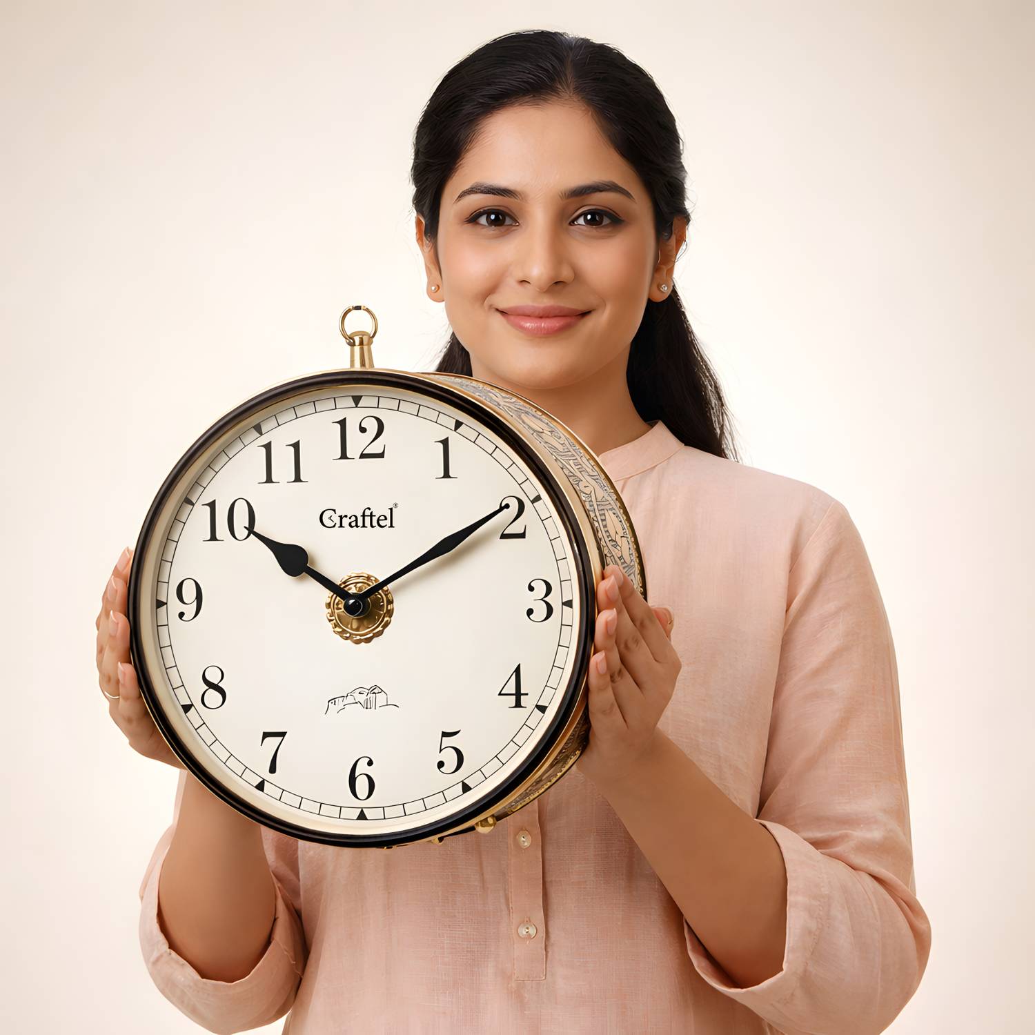 Craftel 31 cm Gold Analog Wall Clock - Image 4