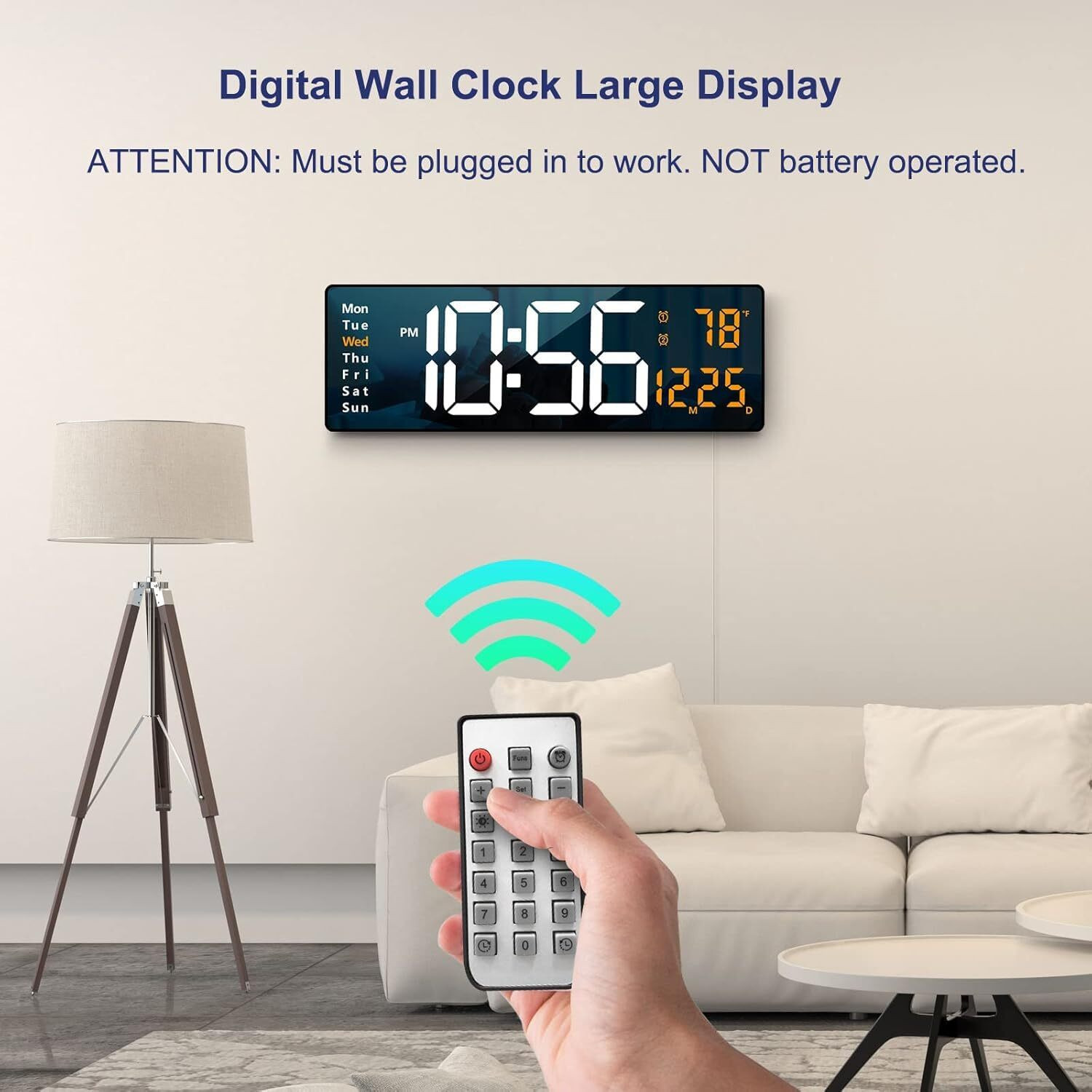 Image of MAXIVE Digital 41 cm X 16 cm Wall Clock