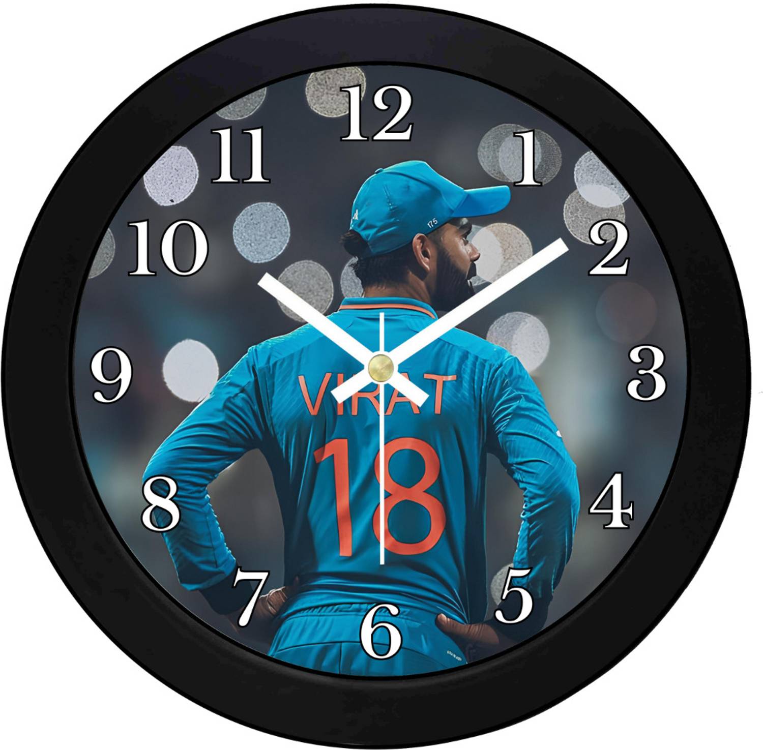 TrendsTube Analog 25 cm X 25 cm Wall Clock (Black, With Glass, St