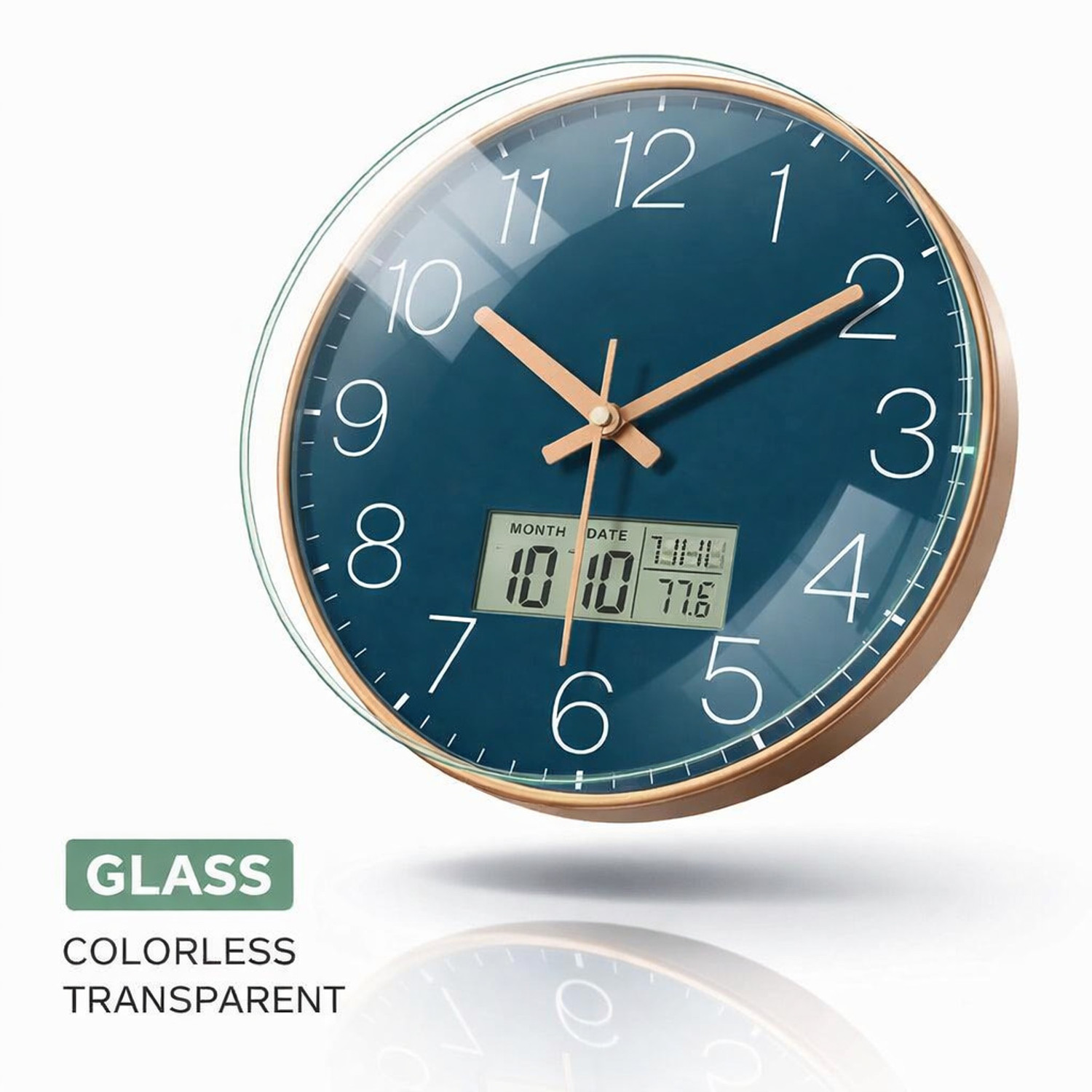 Image of Star Work Analog-Digital 28.5 cm X 28.5 cm Wall Clock