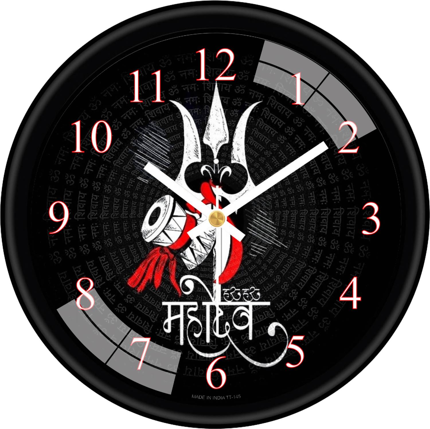 TrendsTube Analog 25 cm X 25 cm Wall Clock (Black, With Glass, St