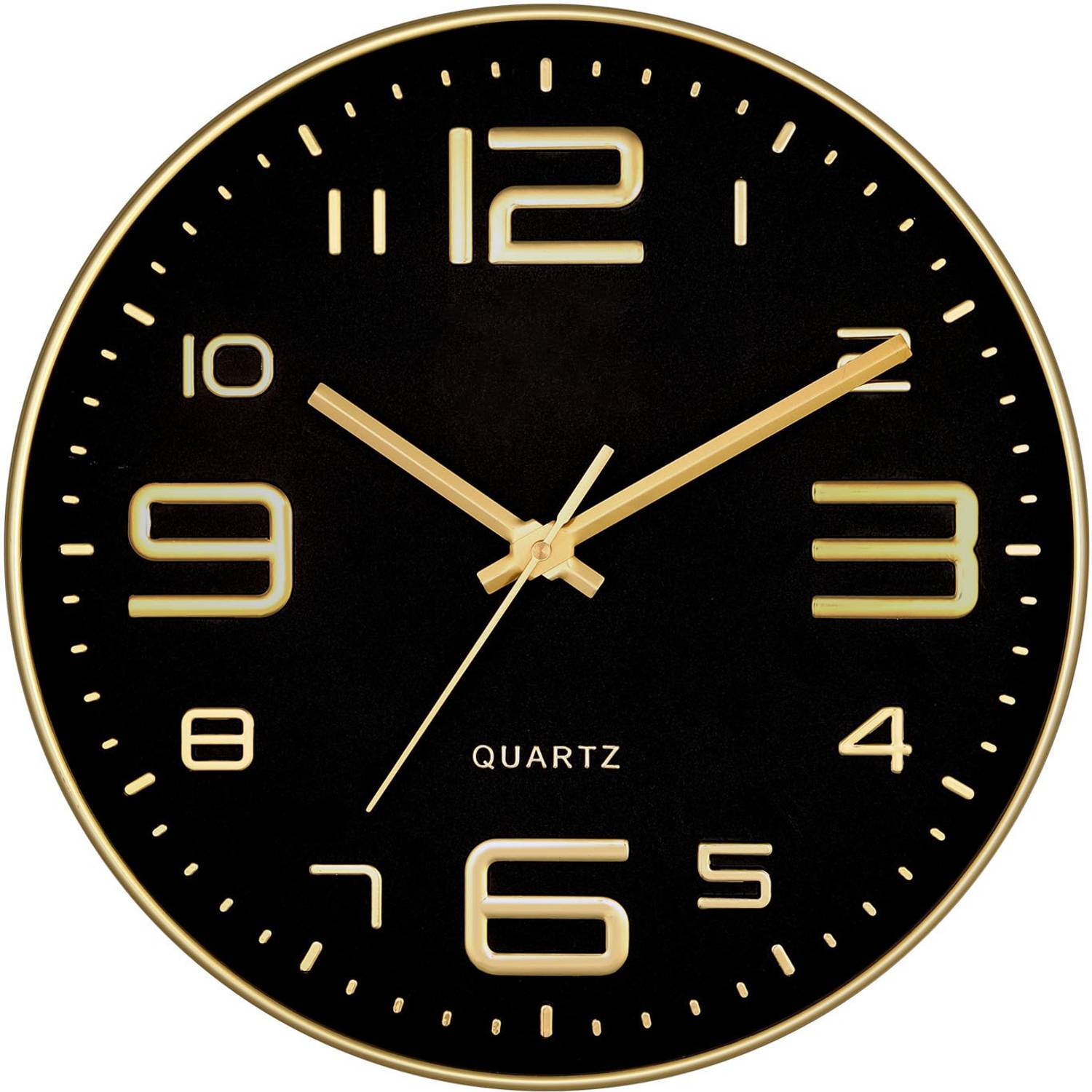 Masstone Analog 30.5 cm X 30.5 cm Wall Clock (Gold, With Glass, S