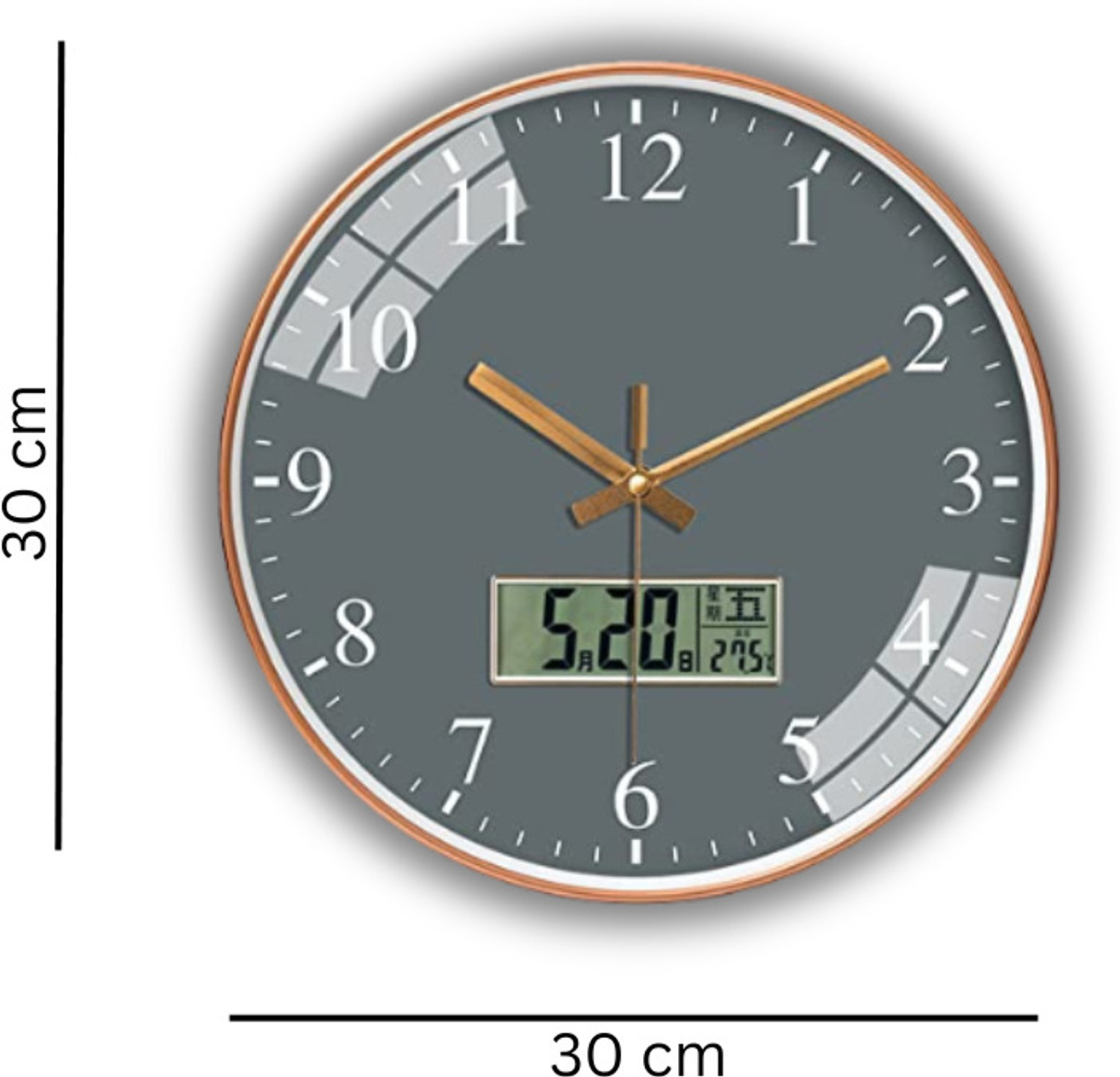 Image of Star Work Analog-Digital 29.5 cm X 29.5 cm Wall Clock