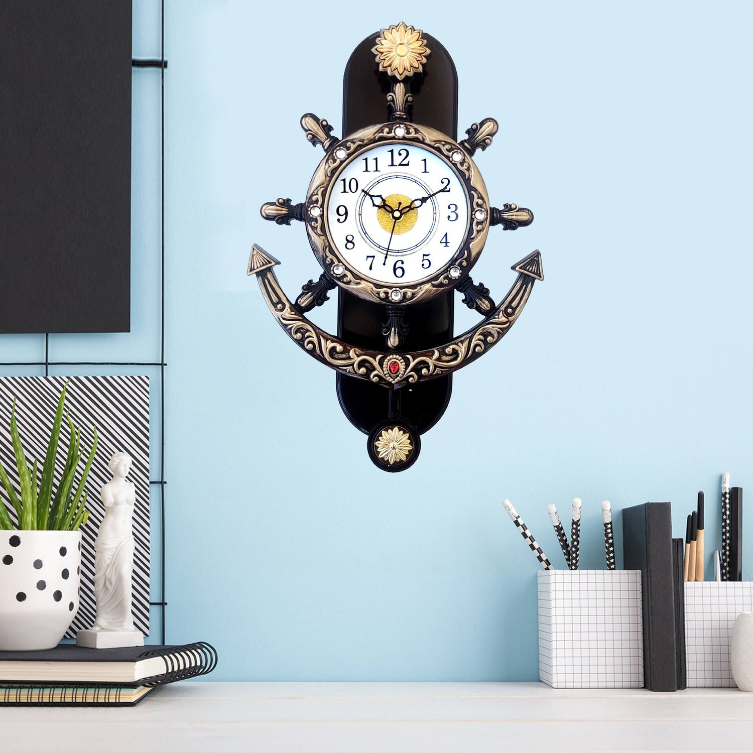 Image of Factorywala Analog 40 cm X 30 cm Wall Clock