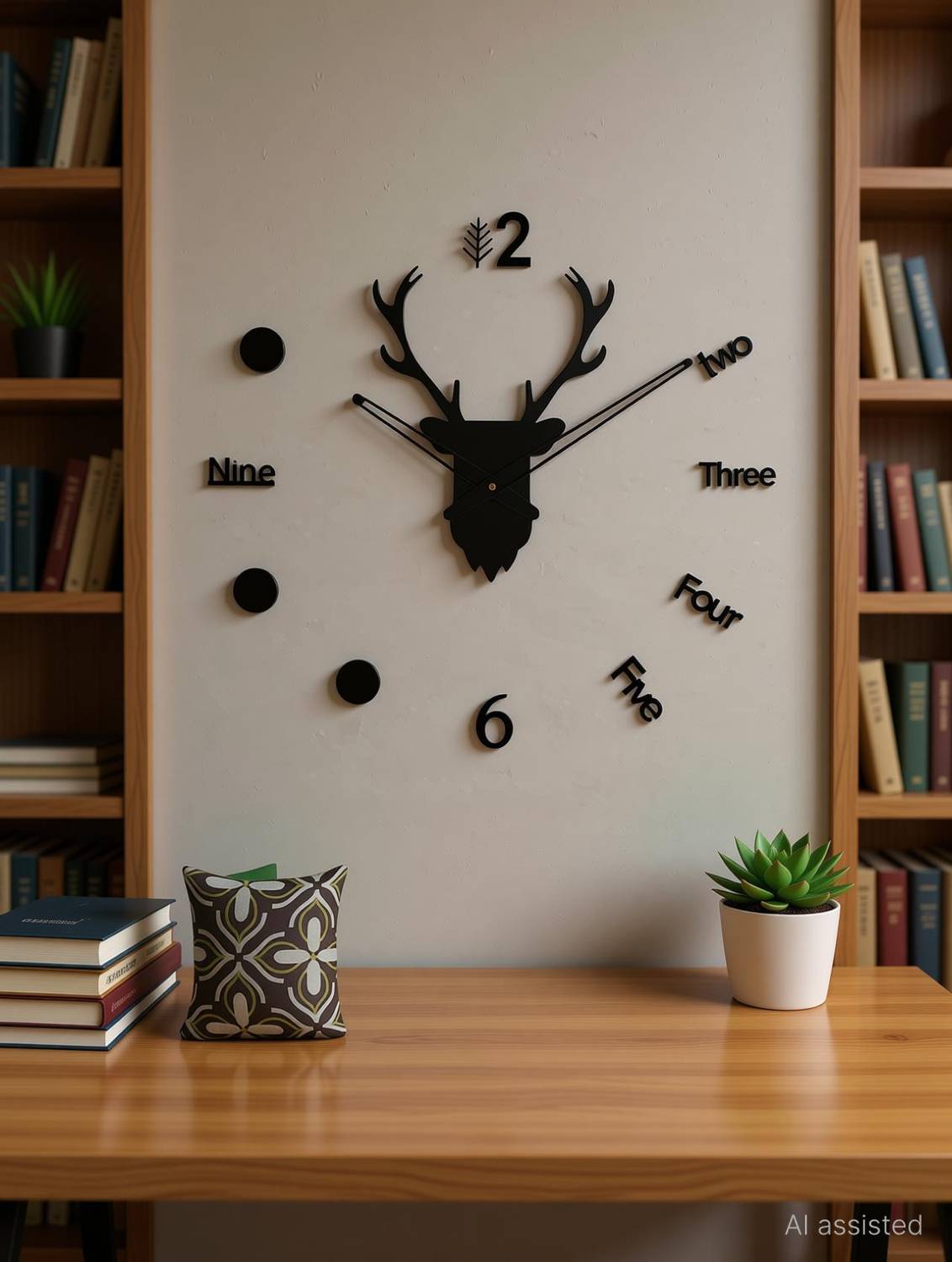FASTQT 60x60 cm Analog Wall Clock Black - Image 1