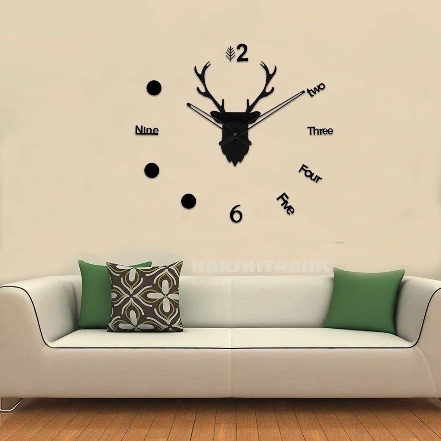 FASTQT Analog 60 cm X 60 cm Wall Clock (Black, Without Glass, DIY