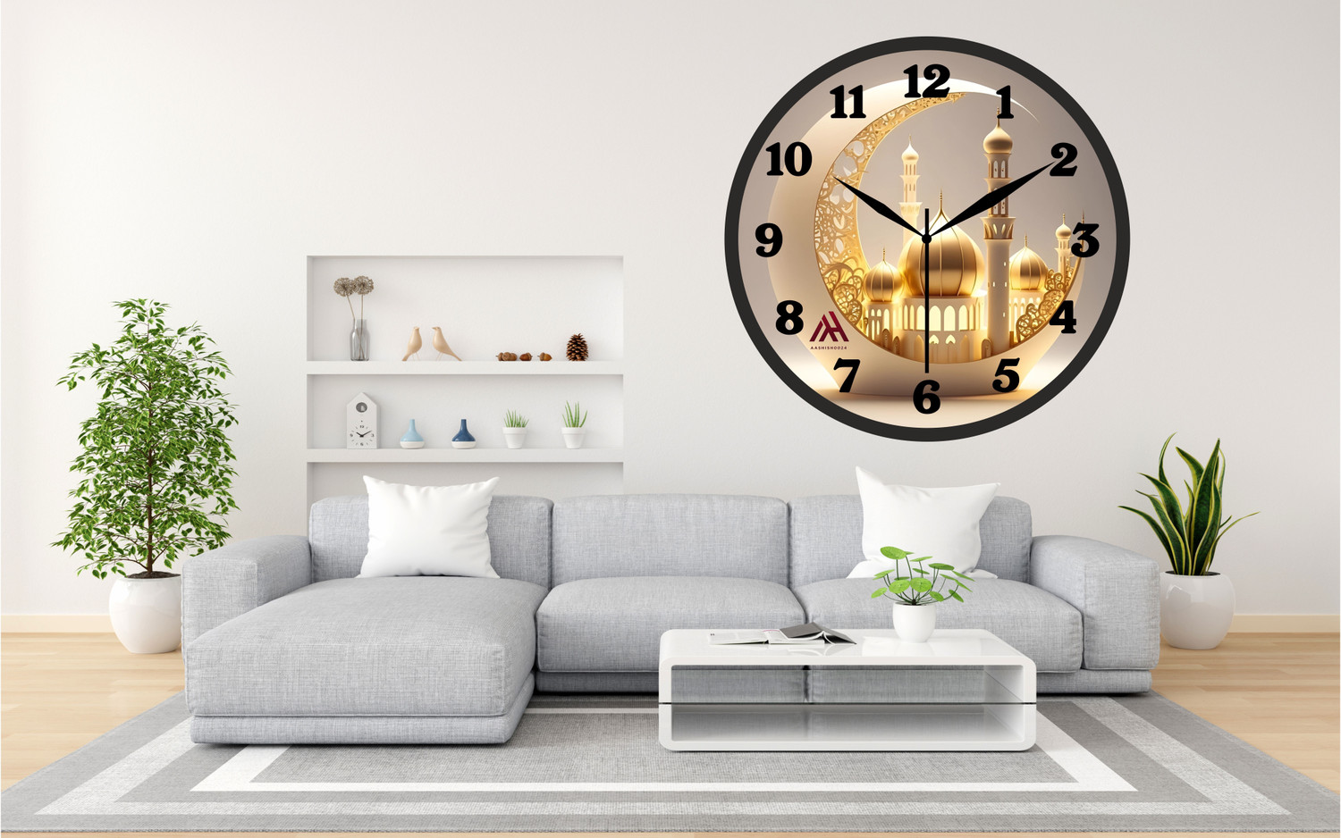 Image of Aashish.Enterprises Analog 25 cm X 25 cm Wall Clock (Black, With Glass, Standard)