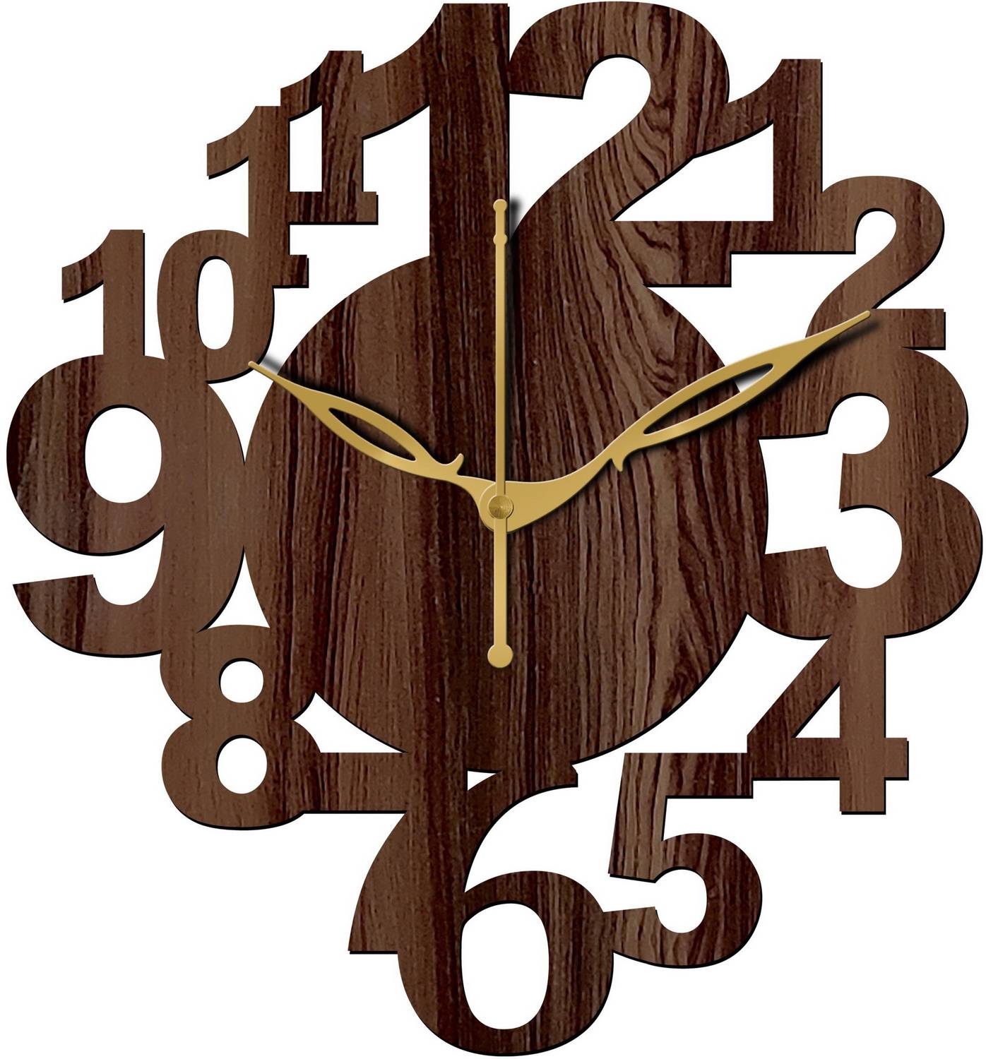 vpk Analog 30 cm X 30 cm Wall Clock (Brown, Without Glass, Standa