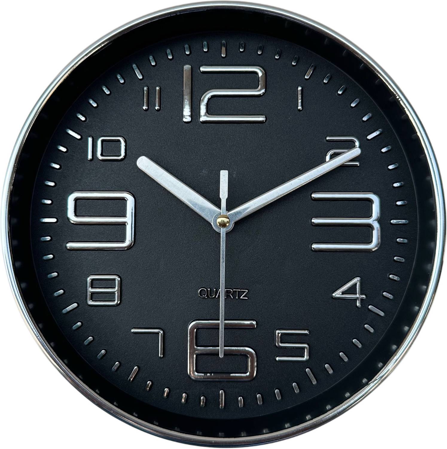 Icon Quartz Analog 20 cm X 20 cm Wall Clock (Silver, Black, With