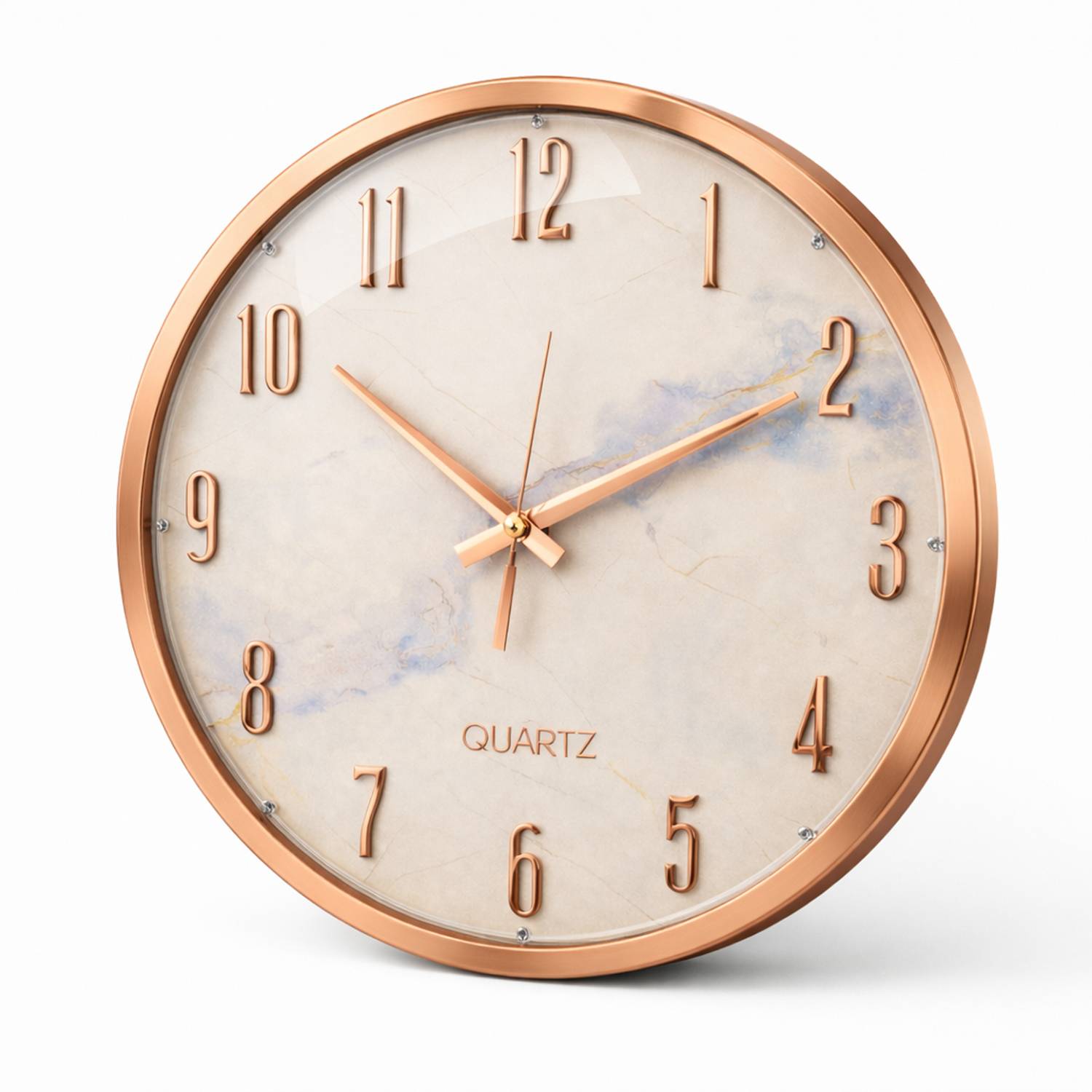 MIKANIX Analog 31 cm X 31 cm Wall Clock (Gold, With Glass, Standa