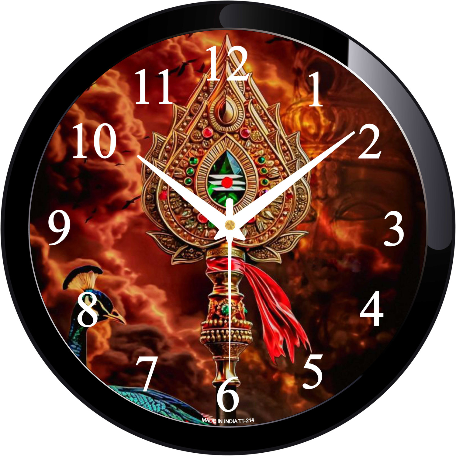 Image of BIG BANG CREATIONS Analog 25 cm X 25 cm Wall Clock (Black, Red, With Glass, Standard)