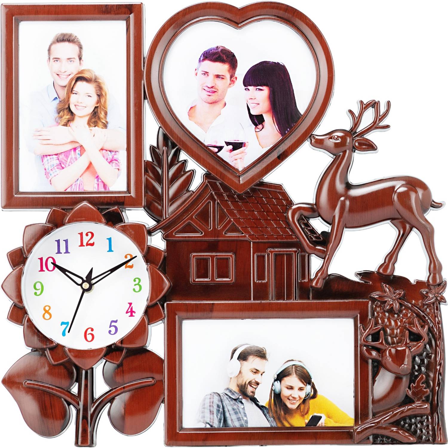 Horse Head Analog 35.5 cm X 35.5 cm Wall Clock (Brown, With Glass