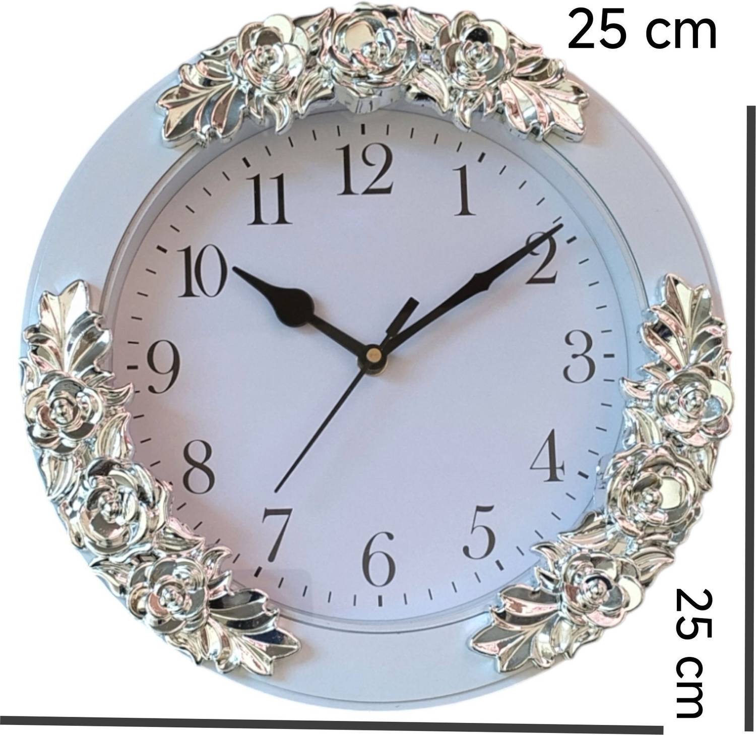zyron 25x25 cm Analog Wall Clock White - Image 5