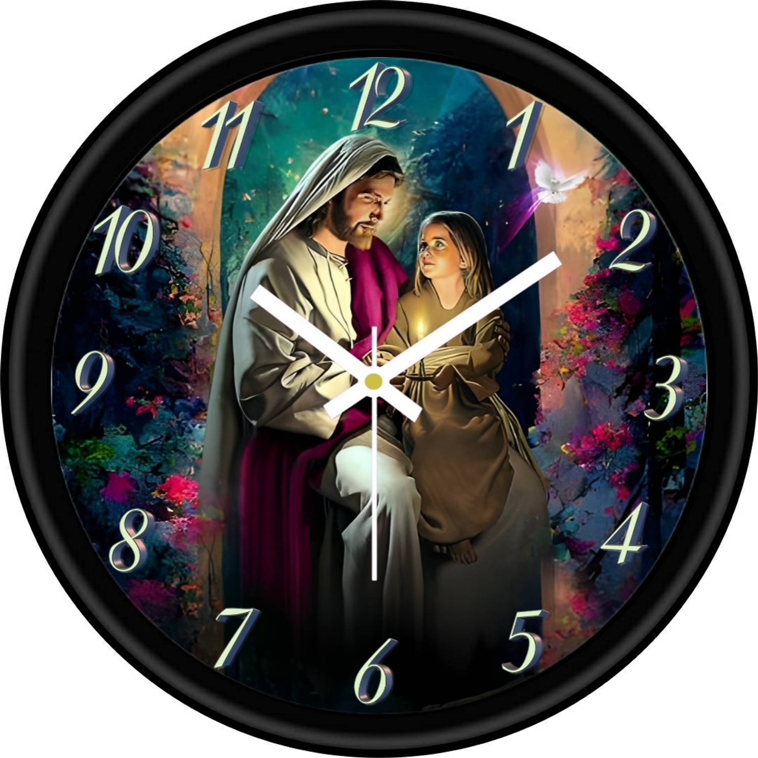 Fashion World Analog 25 cm X 25 cm Wall Clock (Black, With Glass,