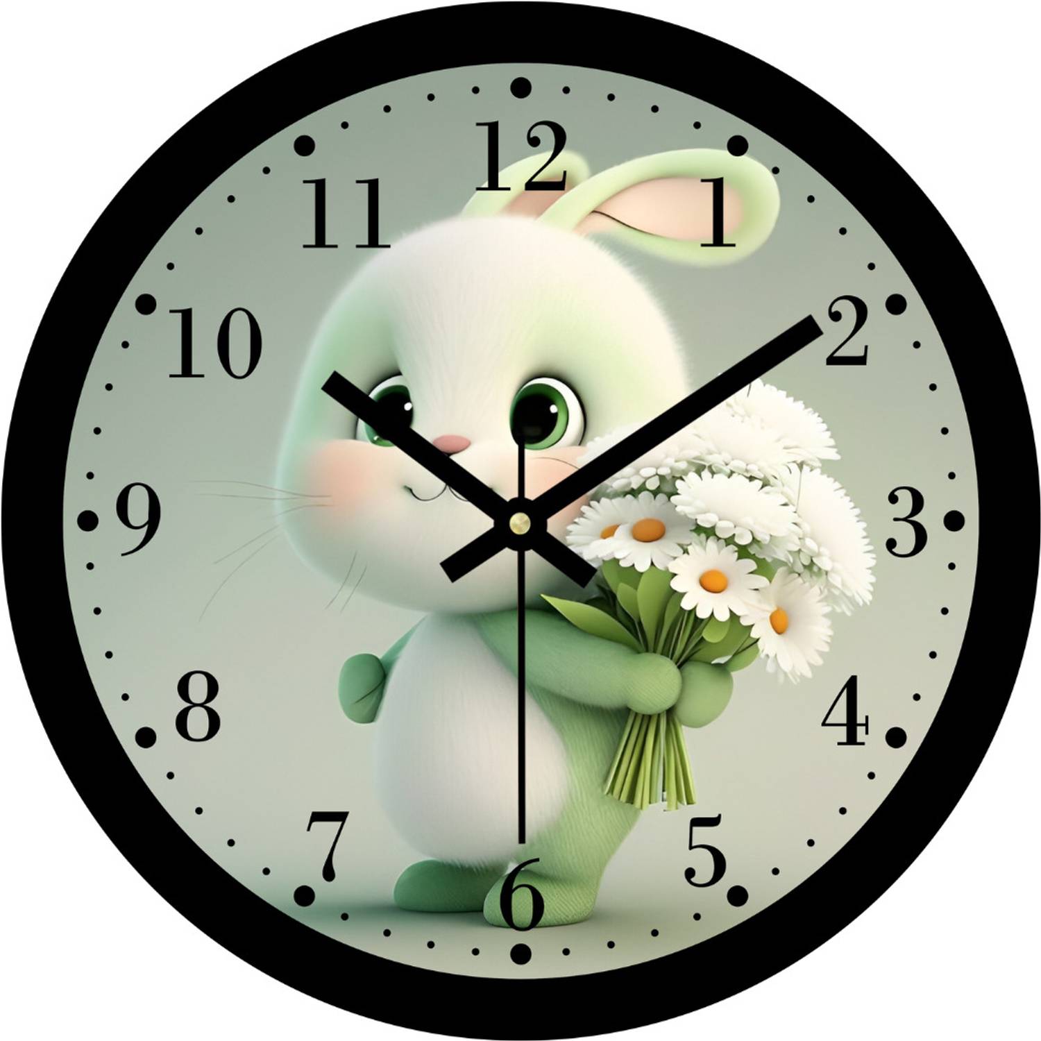 TrendsTube Analog 25 cm X 25 cm Wall Clock (Black, Multicolor, Wi