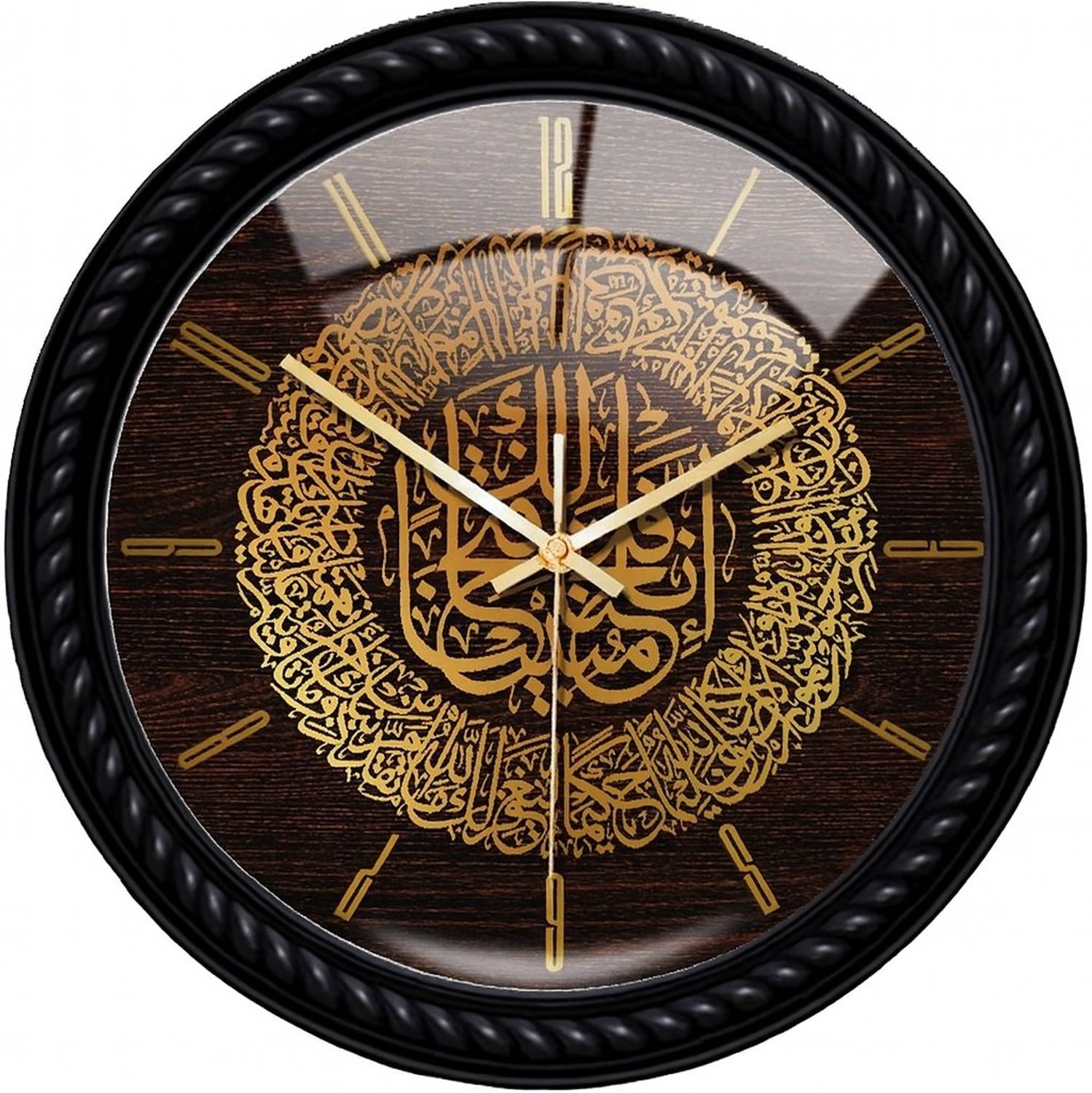 Zuxora Analog 25 cm X 25 cm Wall Clock (Black, With Glass, Standa