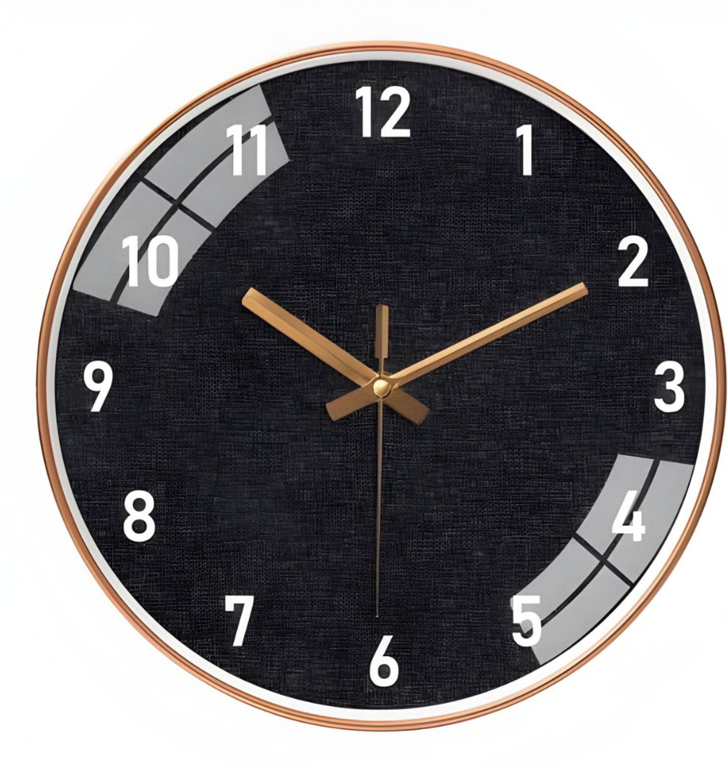Star Work Analog 29 cm X 29 cm Wall Clock (Black, Gold, With Glas