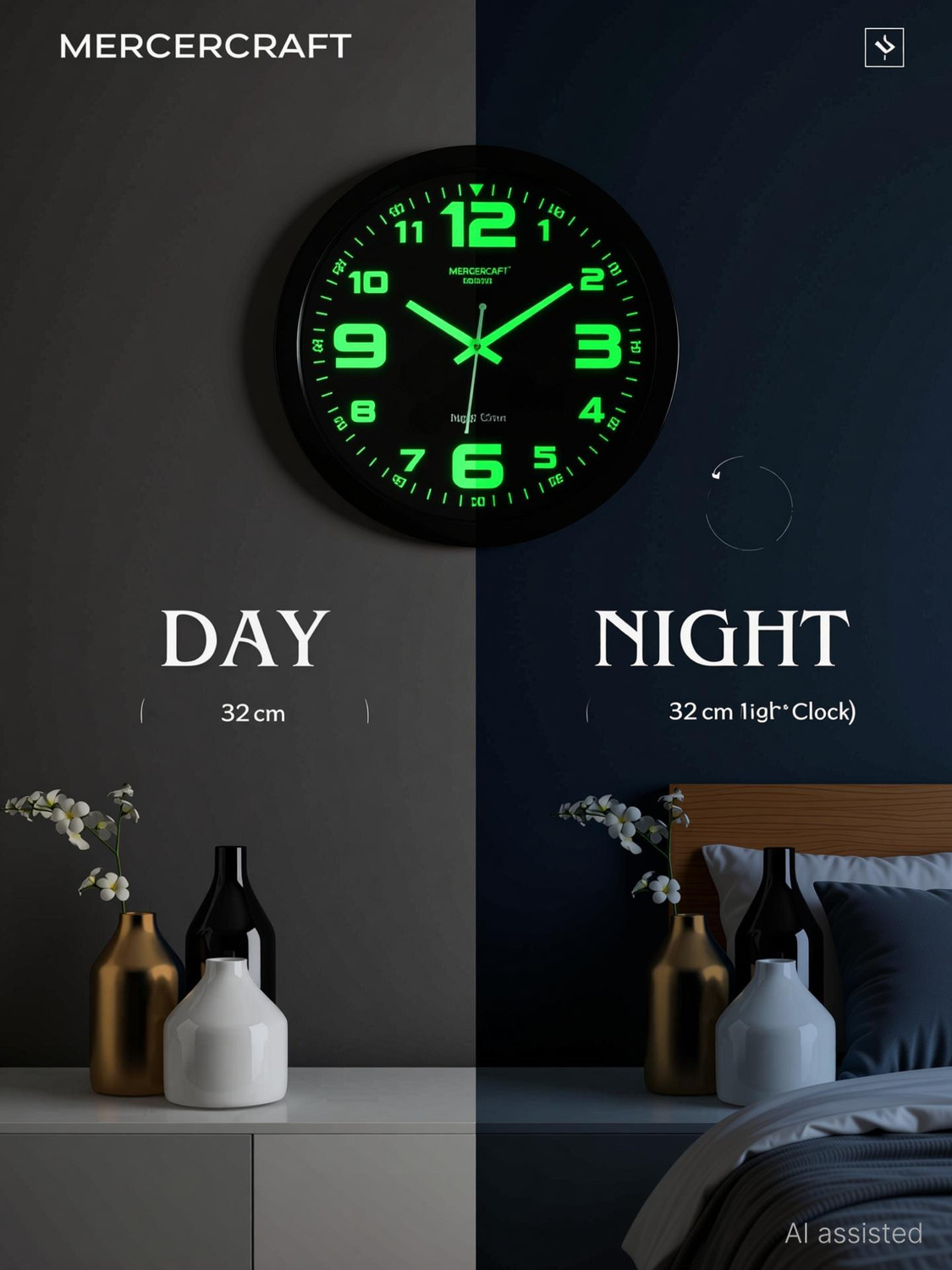 Image of MERCERCRAFT Analog 32 cm X 32 cm Wall Clock