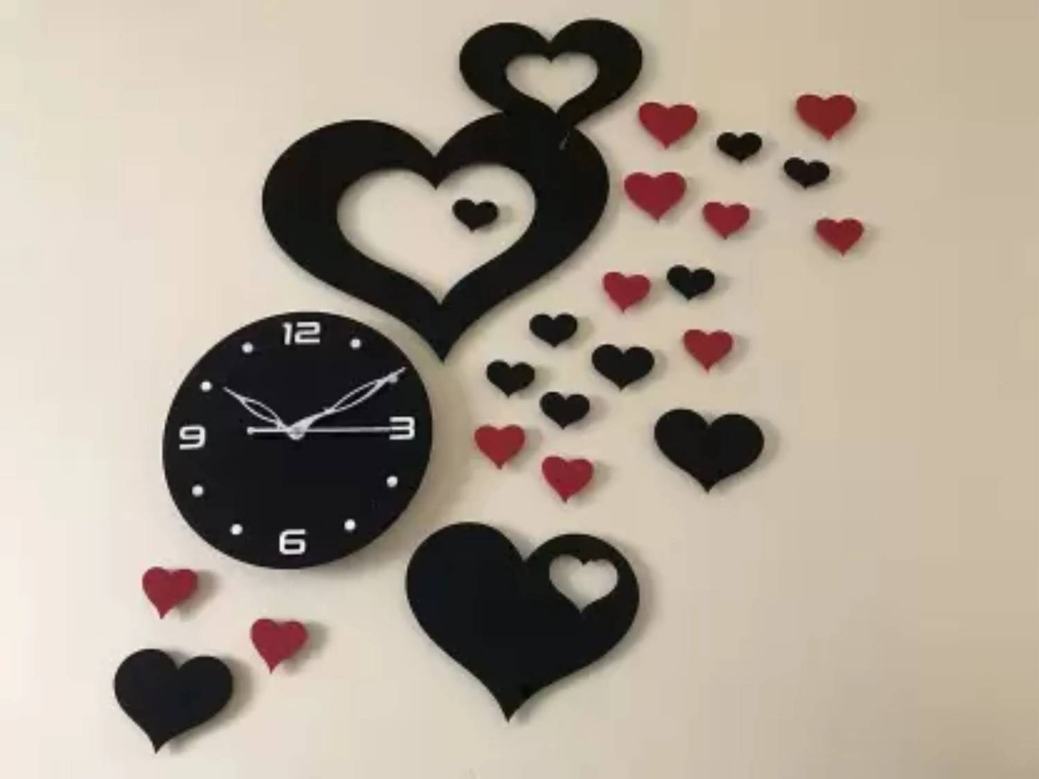 Ormove Analog 65 cm X 35 cm Wall Clock (Black, Without Glass, Sta