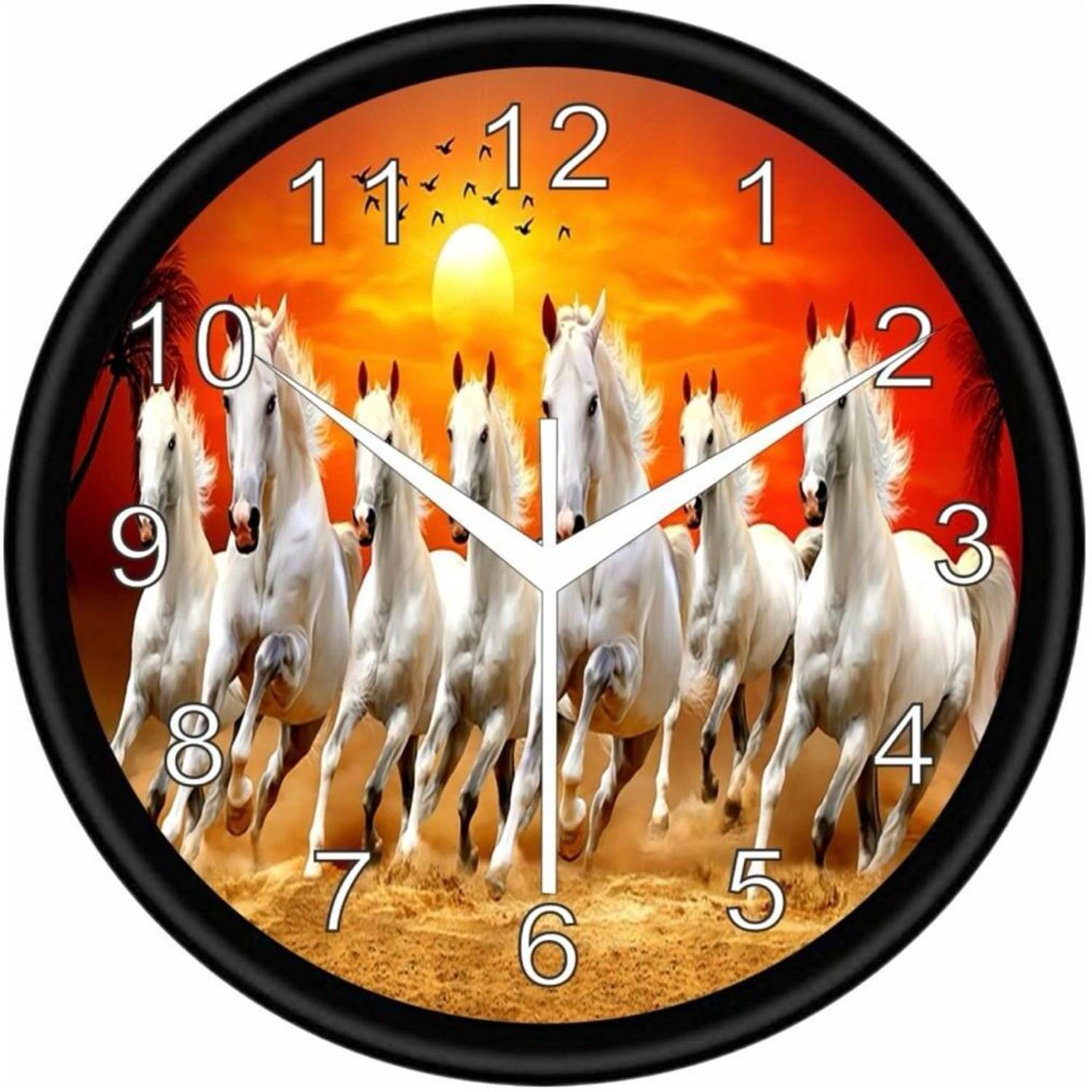 Glow up Analog 30 cm X 30 cm Wall Clock (Black, With Glass, Stand