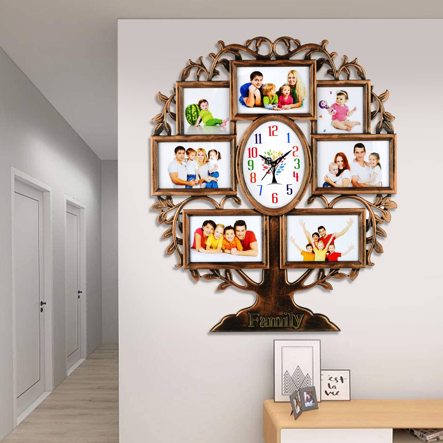 Att'z Analog 58 cm X 48 cm Wall Clock (Beige, With Glass, Standar