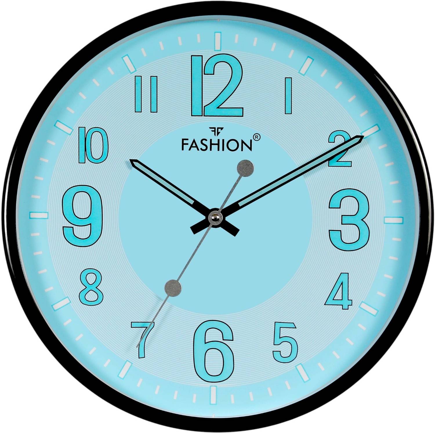 Fashion Analog 35.5 cm X 35.5 cm Wall Clock (Blue, With Glass, St