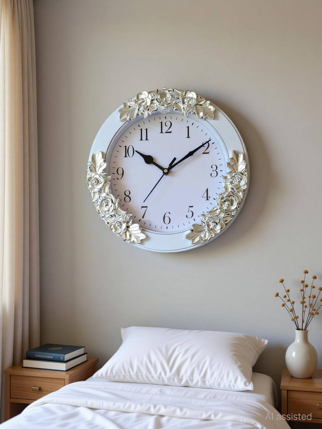 zyron Analog 25 cm X 25 cm Wall Clock (White, With Glass, Standar