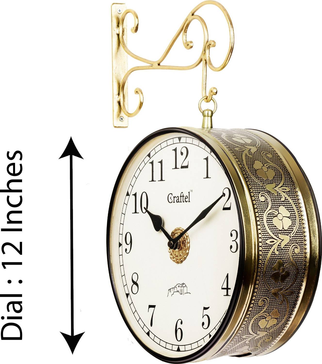 Craftel 31 cm Gold Analog Wall Clock - Image 2