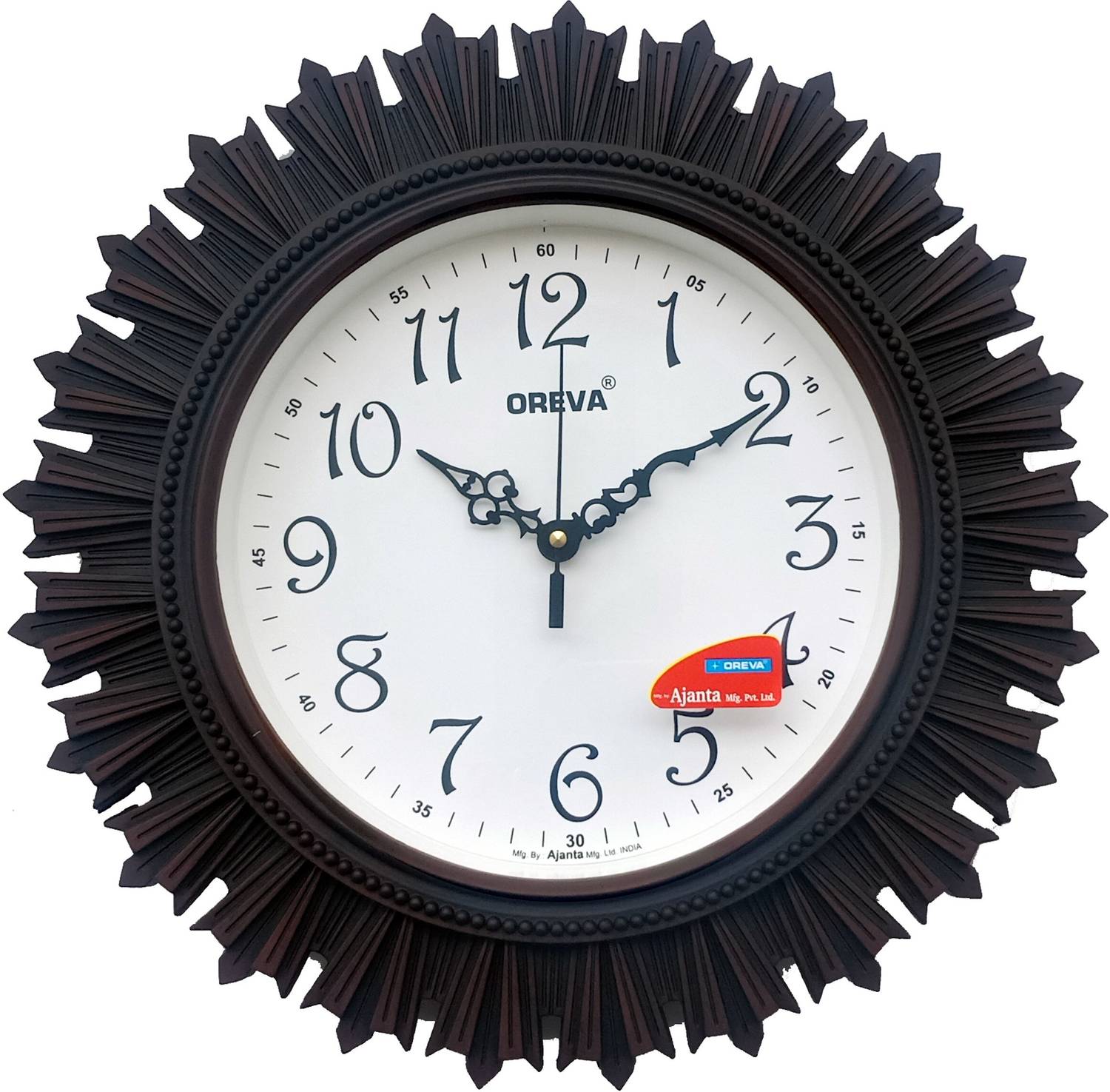 AJANTA Analog 32 cm X 32 cm Wall Clock (Black, Brown, With Glass,
