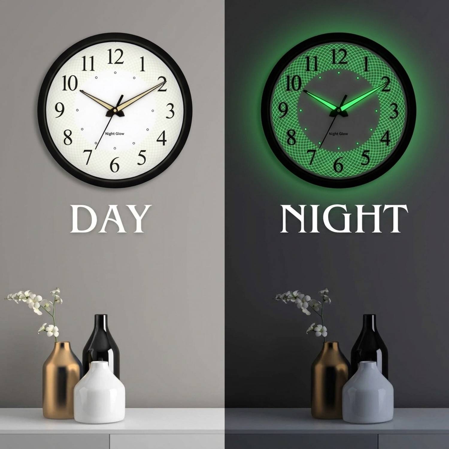 Zyoraelite 30x30 cm Analog Wall Clock Black - Image 1