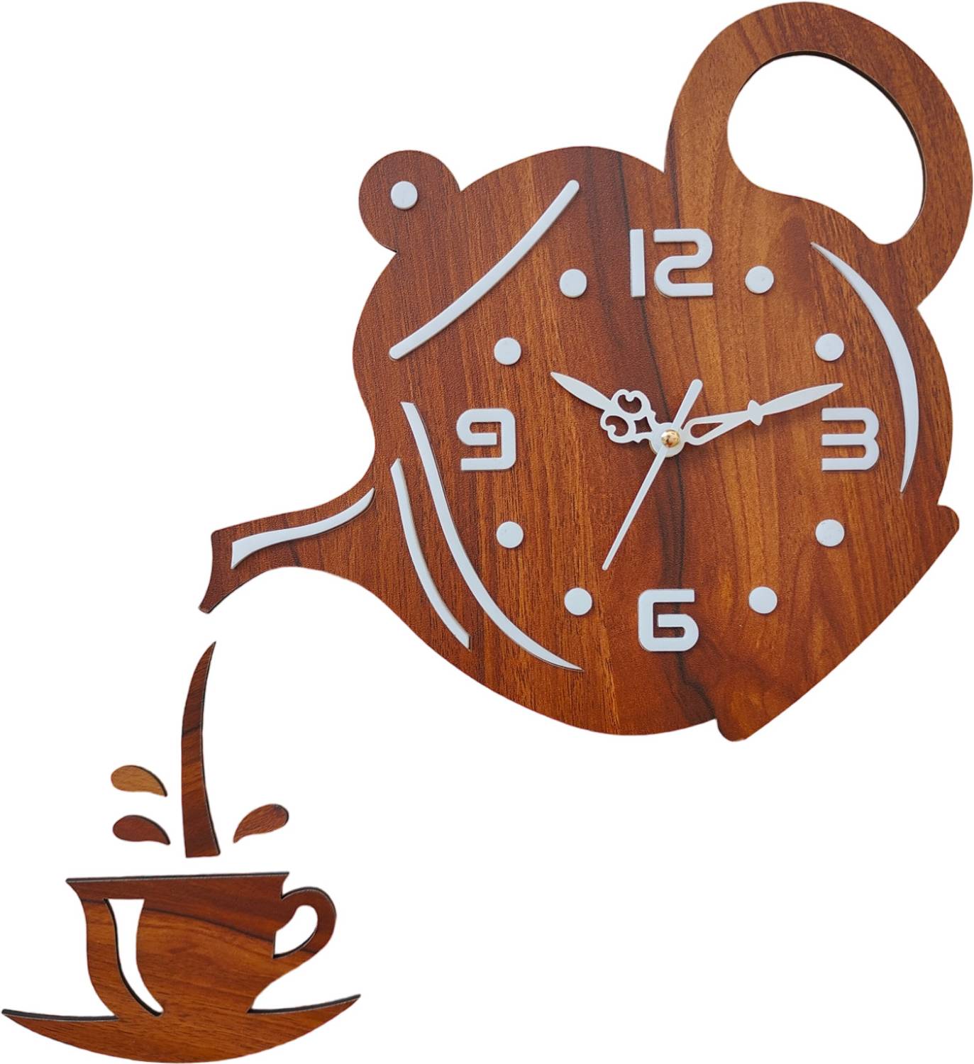 FASTQT Analog 48 cm X 38 cm Wall Clock (Brown, Without Glass, DIY