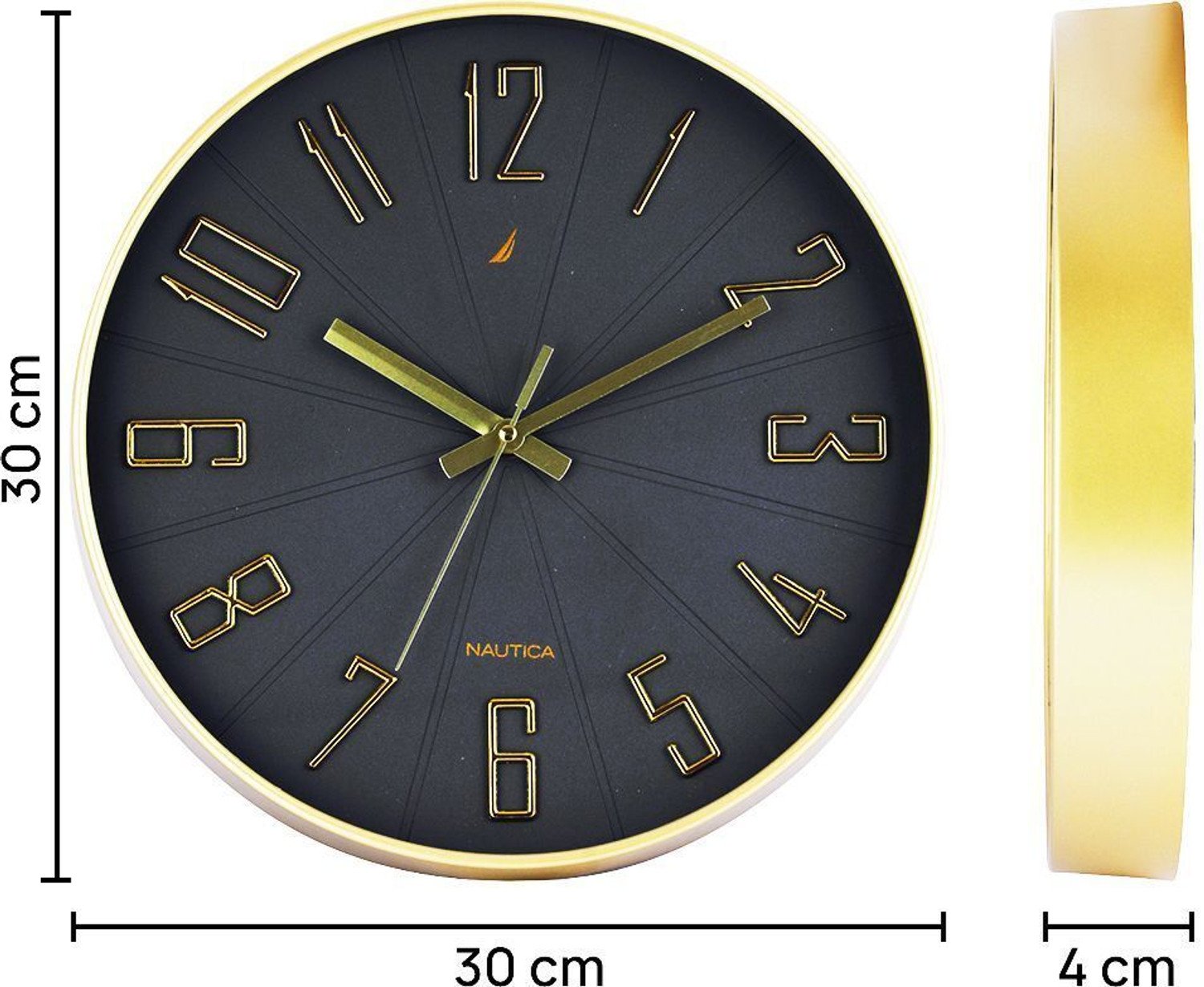 Image of Nautica Analog 30 cm X 30 cm Wall Clock