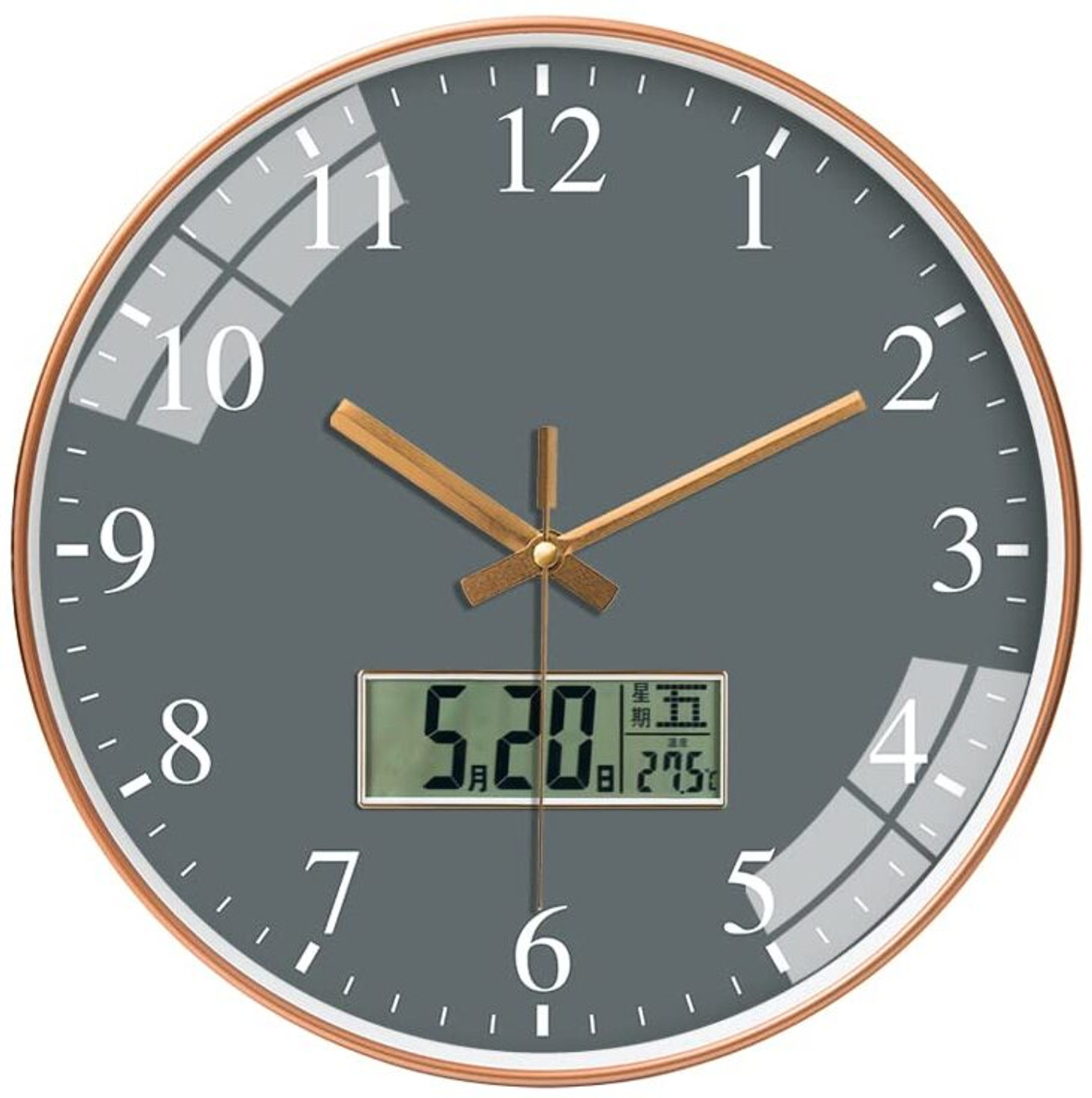Image of Star Work Analog-Digital 29.5 cm X 29.5 cm Wall Clock