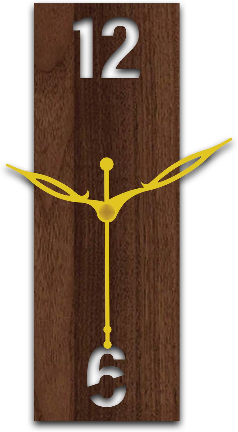 vpk Analog 10 cm X 30 cm Wall Clock (Brown, Without Glass, Standa
