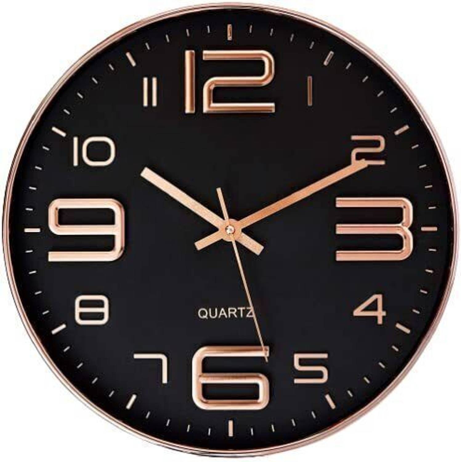 GINOYABROTHERS Analog 30 cm X 30 cm Wall Clock (Gold, With Glass,