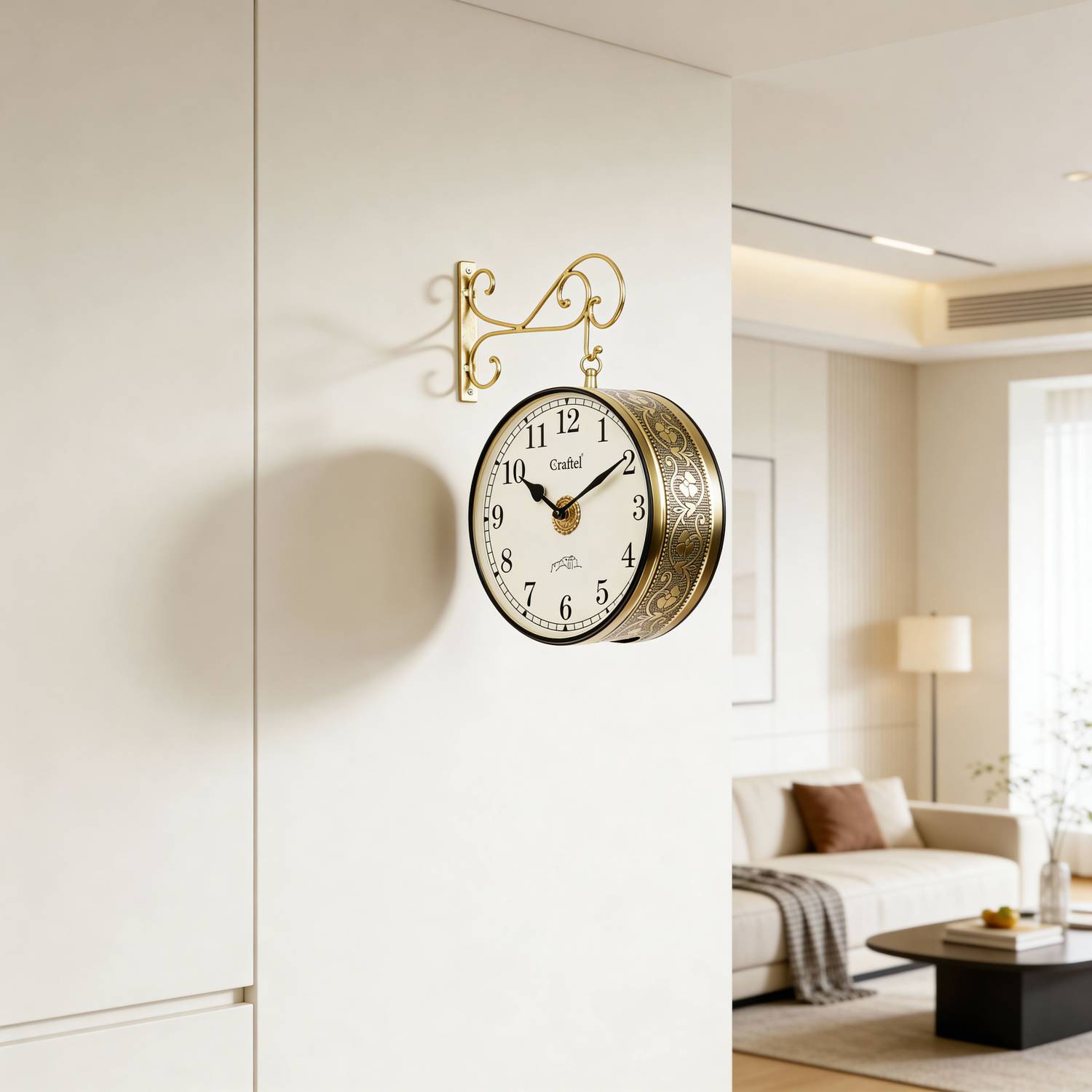 Craftel 31 cm Gold Analog Wall Clock - Image 5