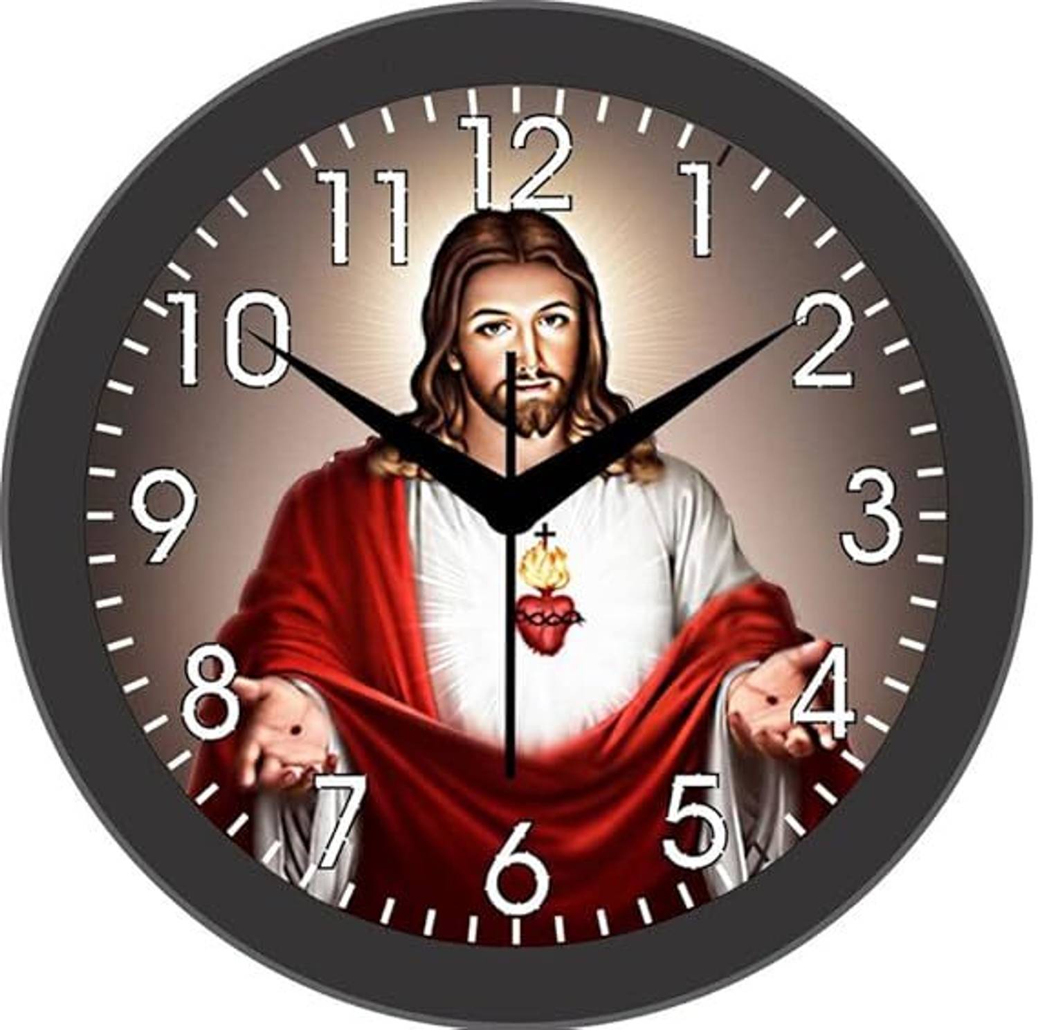 MAHI TRADERS Analog 25.4 cm X 25.4 cm Wall Clock (Black, With Gla