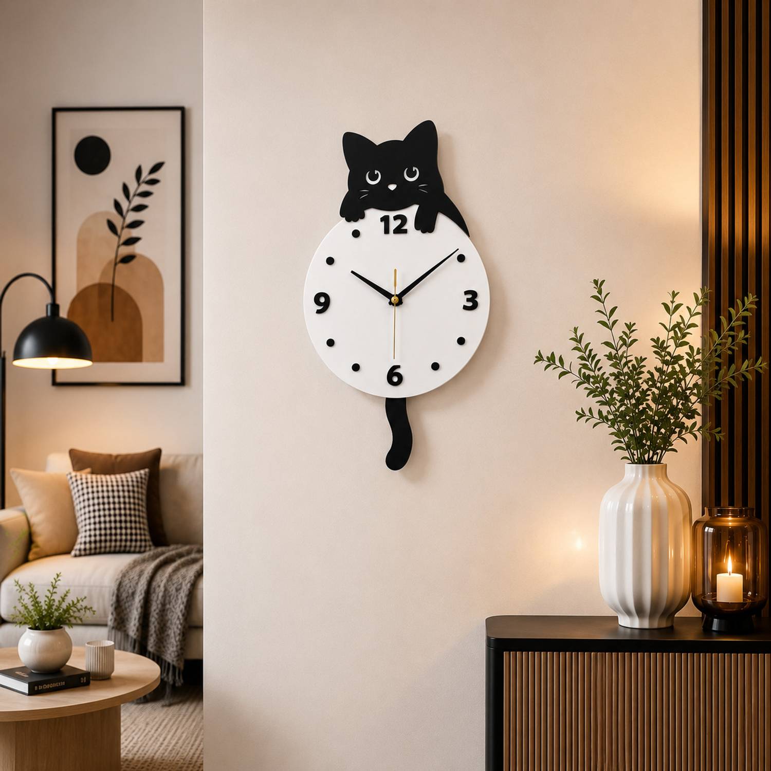 AngelSee 33cm x 25.5cm White Wall Clock - Image 5