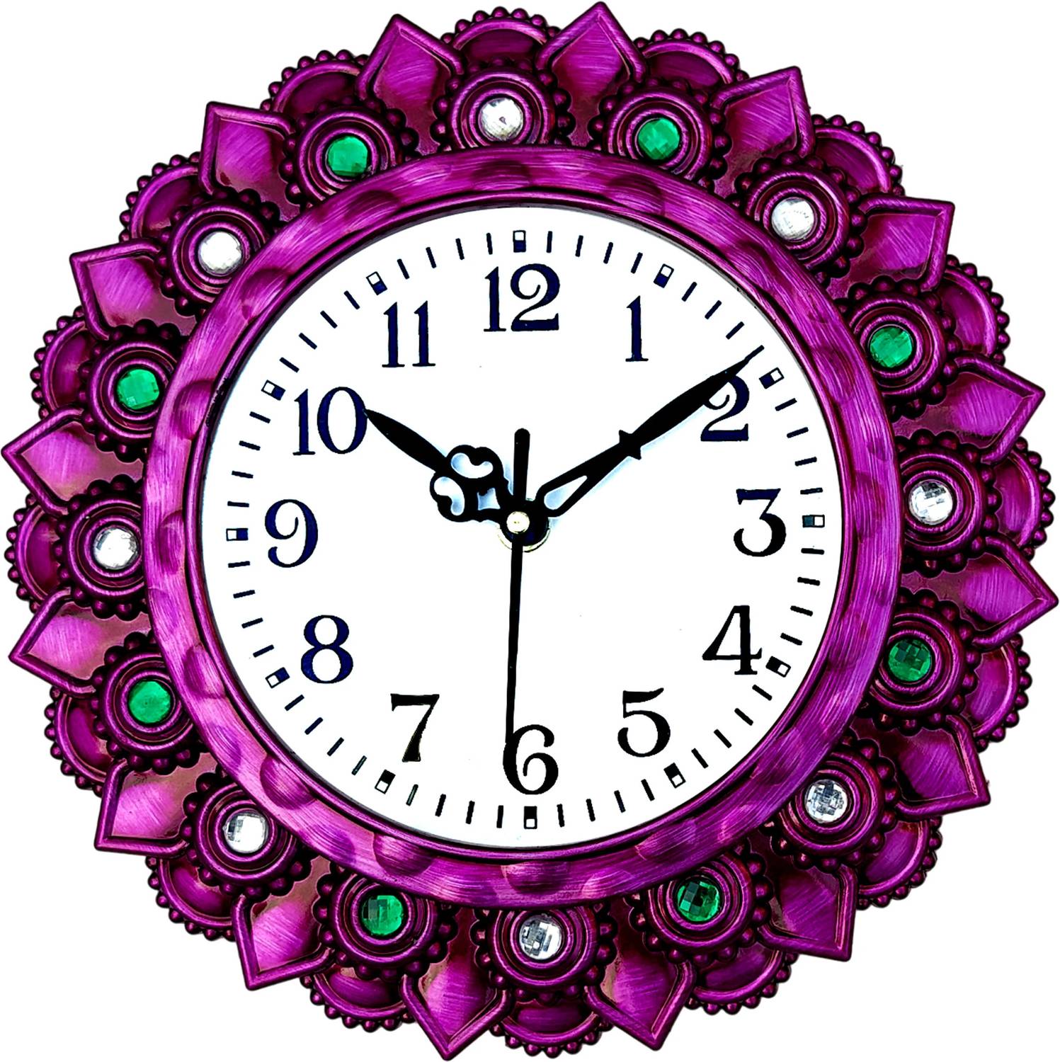 joeee Analog 26 cm X 26 cm Wall Clock (Purple, With Glass, Standa