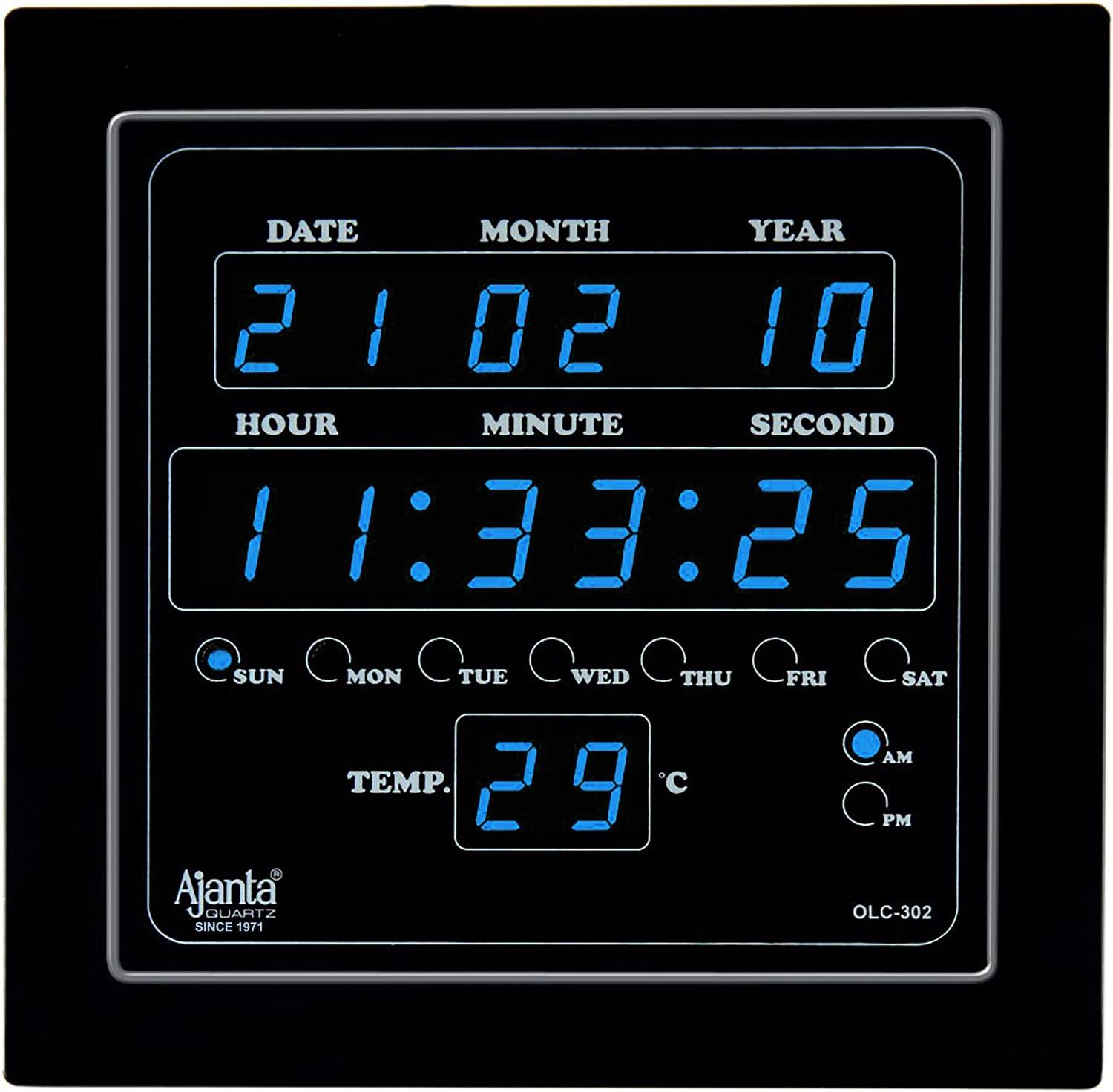 AJANTA Digital 25.6 cm X 25.6 cm Wall Clock