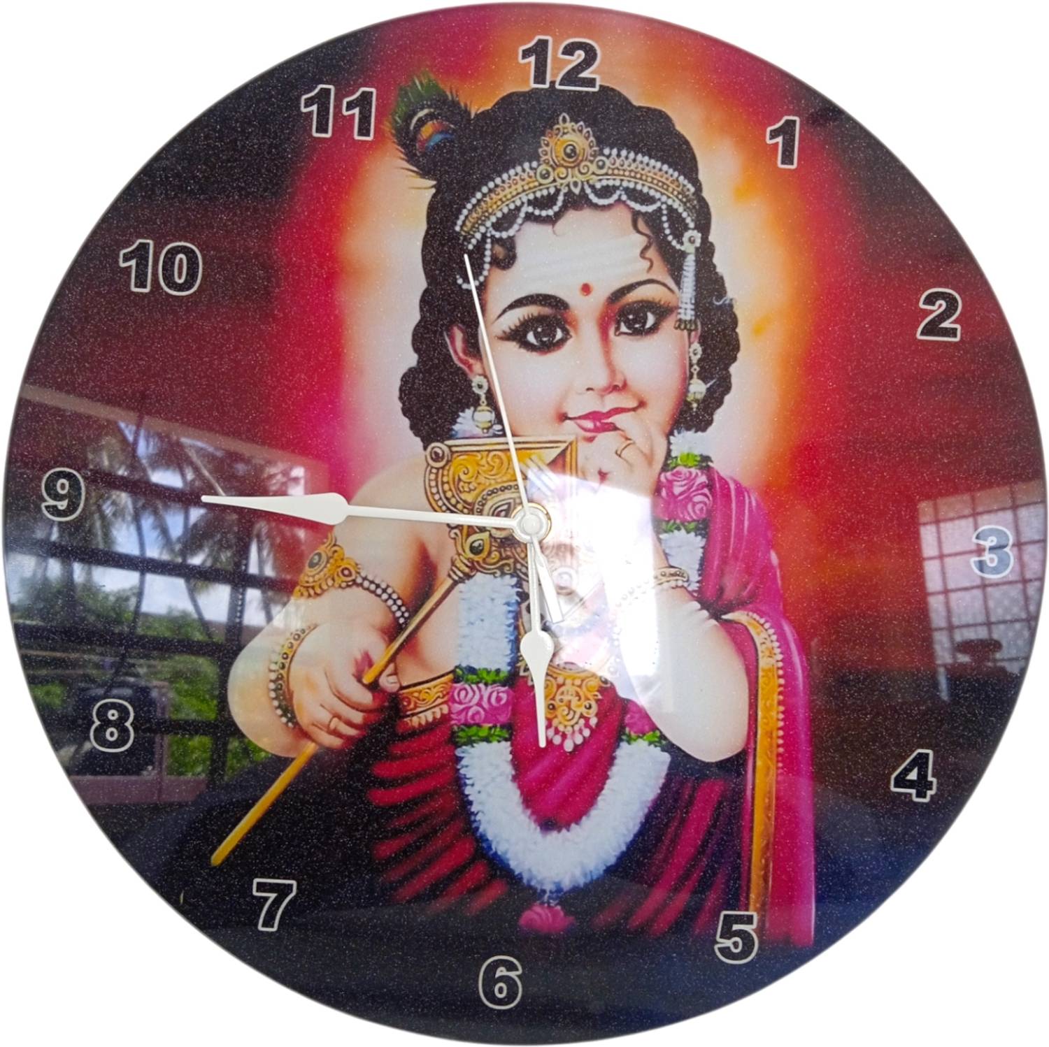 Annam Kumari Store Analog 29.2 cm X 29.2 cm Wall Clock (Red, With