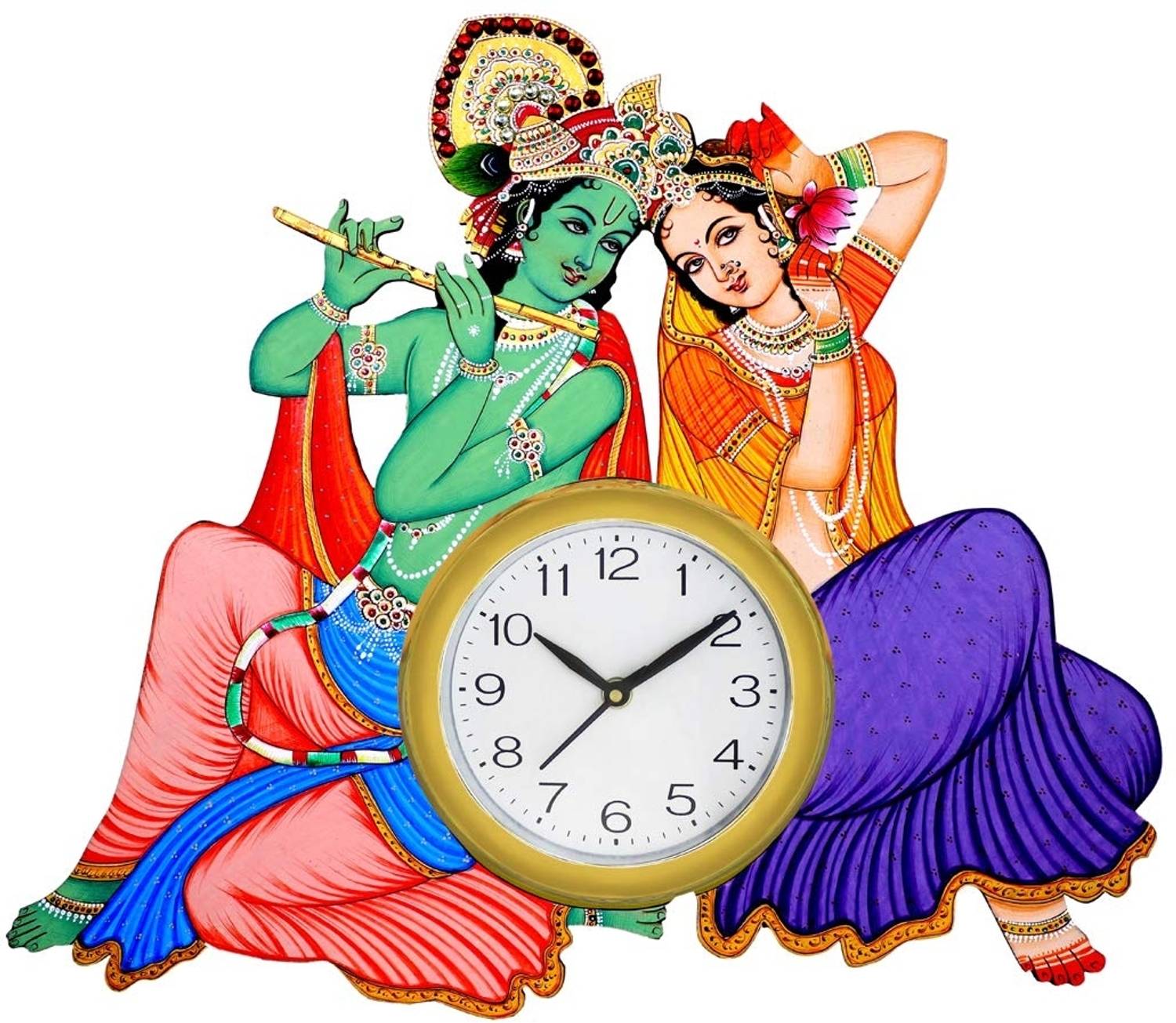litisha enterprises Analog 38 cm X 38 cm Wall Clock (Multicolor,