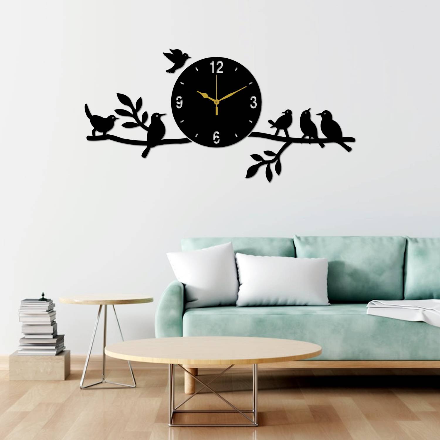 Yamizen Analog 30 cm X 60 cm Wall Clock (Black, Without Glass, St