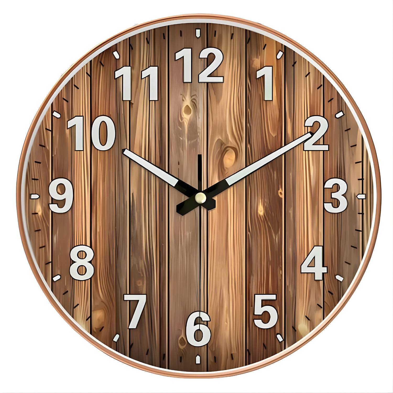Zepoli Analog 30 cm X 30 cm Wall Clock (Beige, With Glass, Standa