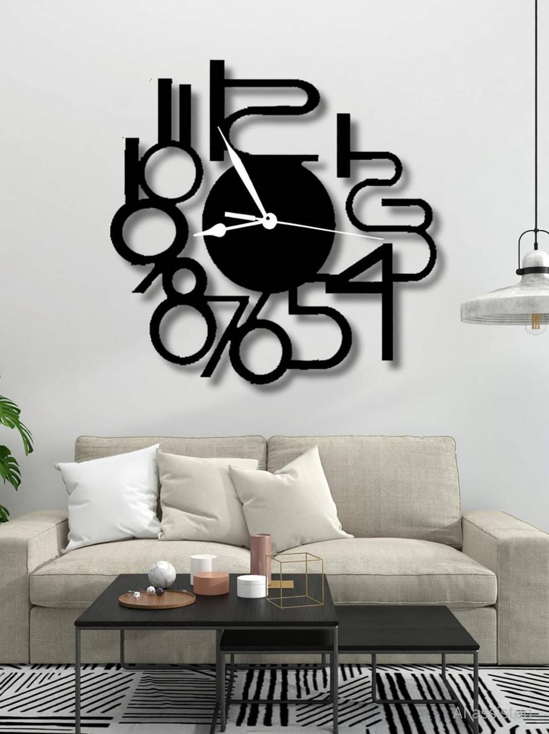 VENTUOS Analog 40 cm X 40 cm Wall Clock (Black, Without Glass, St