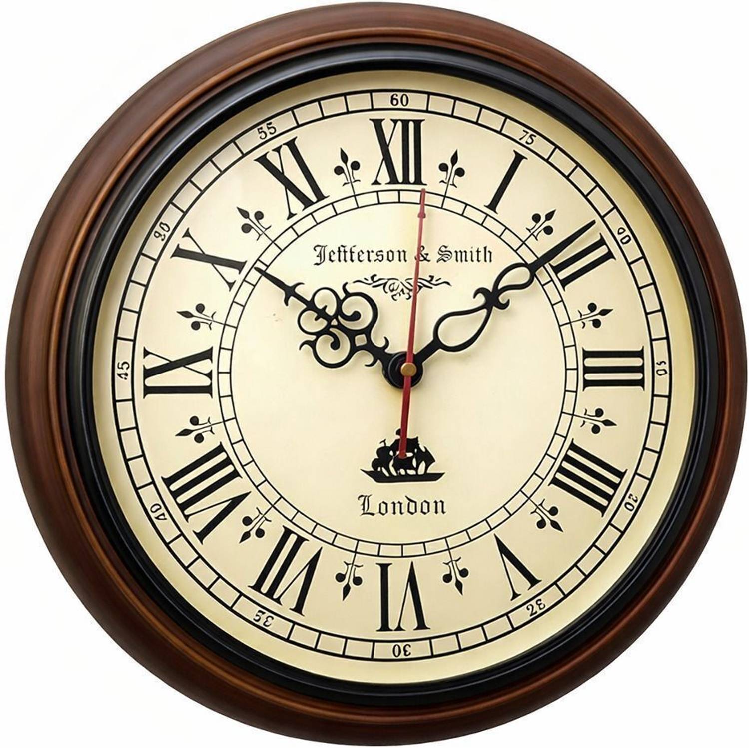NAUTIKRAFT 30x30 cm Brown Wall Clock - Image 1