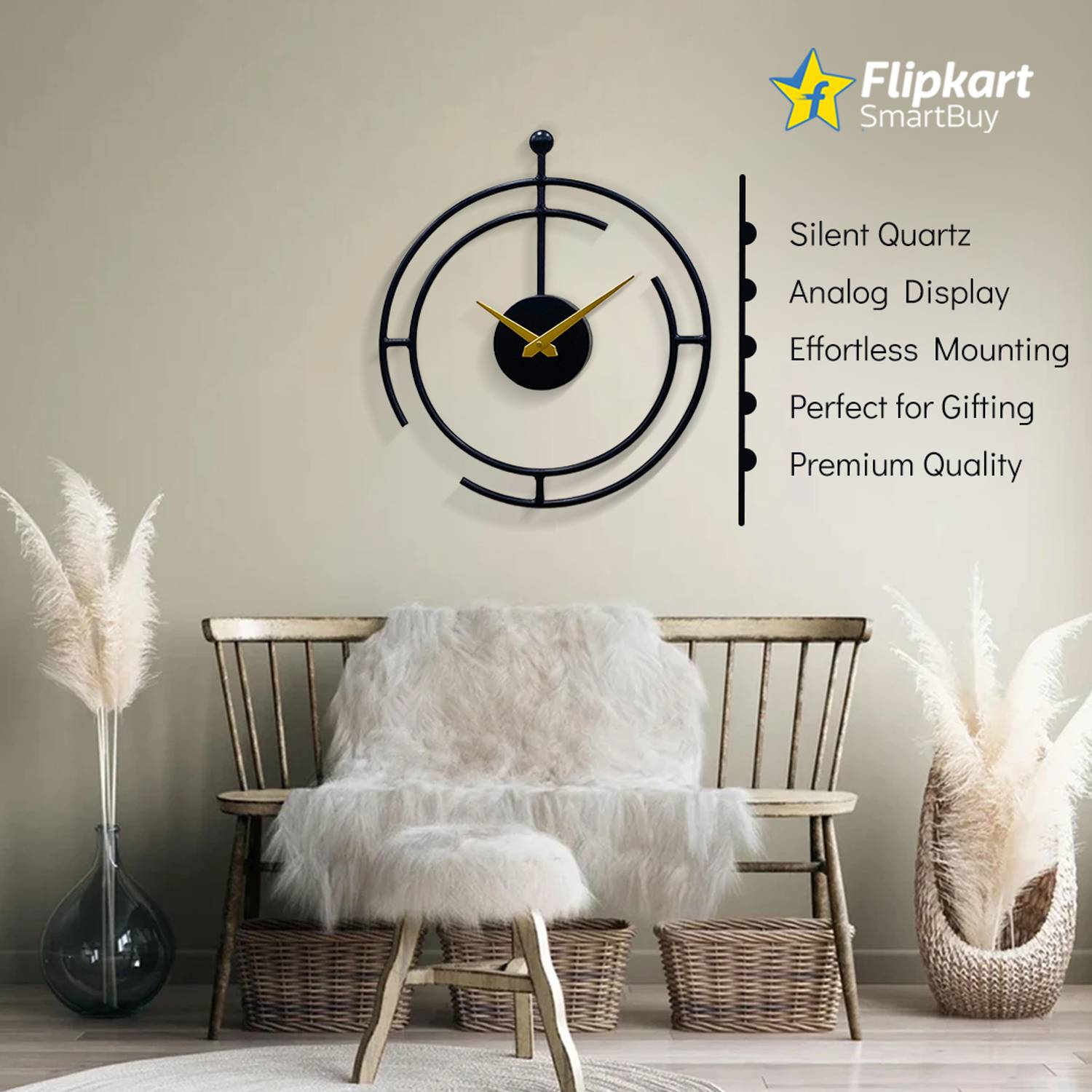 Flipkart SmartBuy Analog 40 cm X 34 cm Wall Clock Price in India